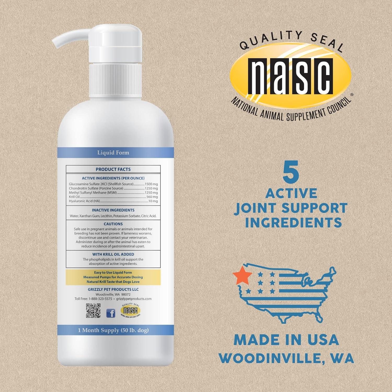 Ayuda para Articulaciones Grizzly para Perros 473 ml Fuerza Extra