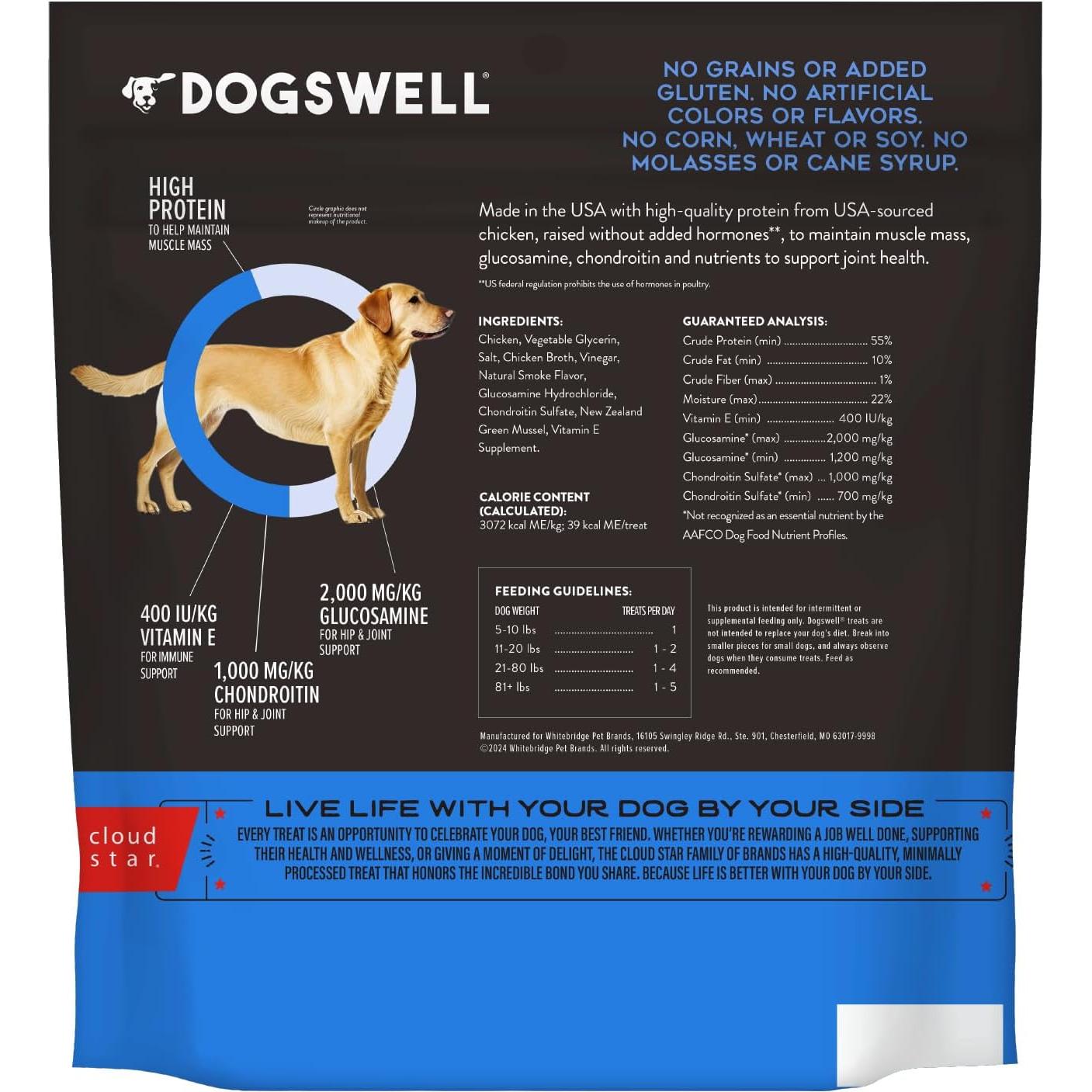 Galletas para perros Dogswell Jerky 680g Pollo Sin Granos