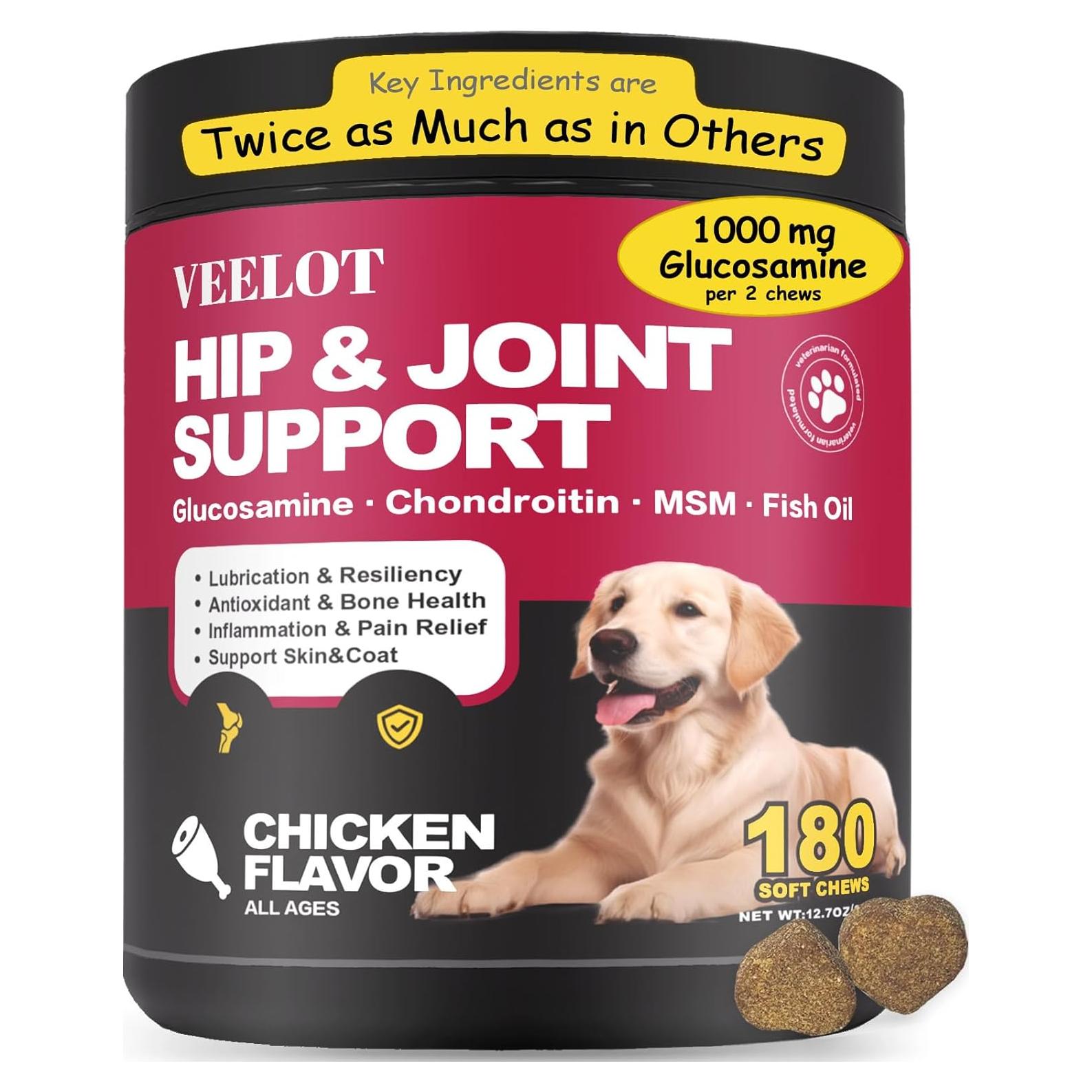 Suplemento Articular para Perros VEELOT 180 Masticables Sabor Pollo