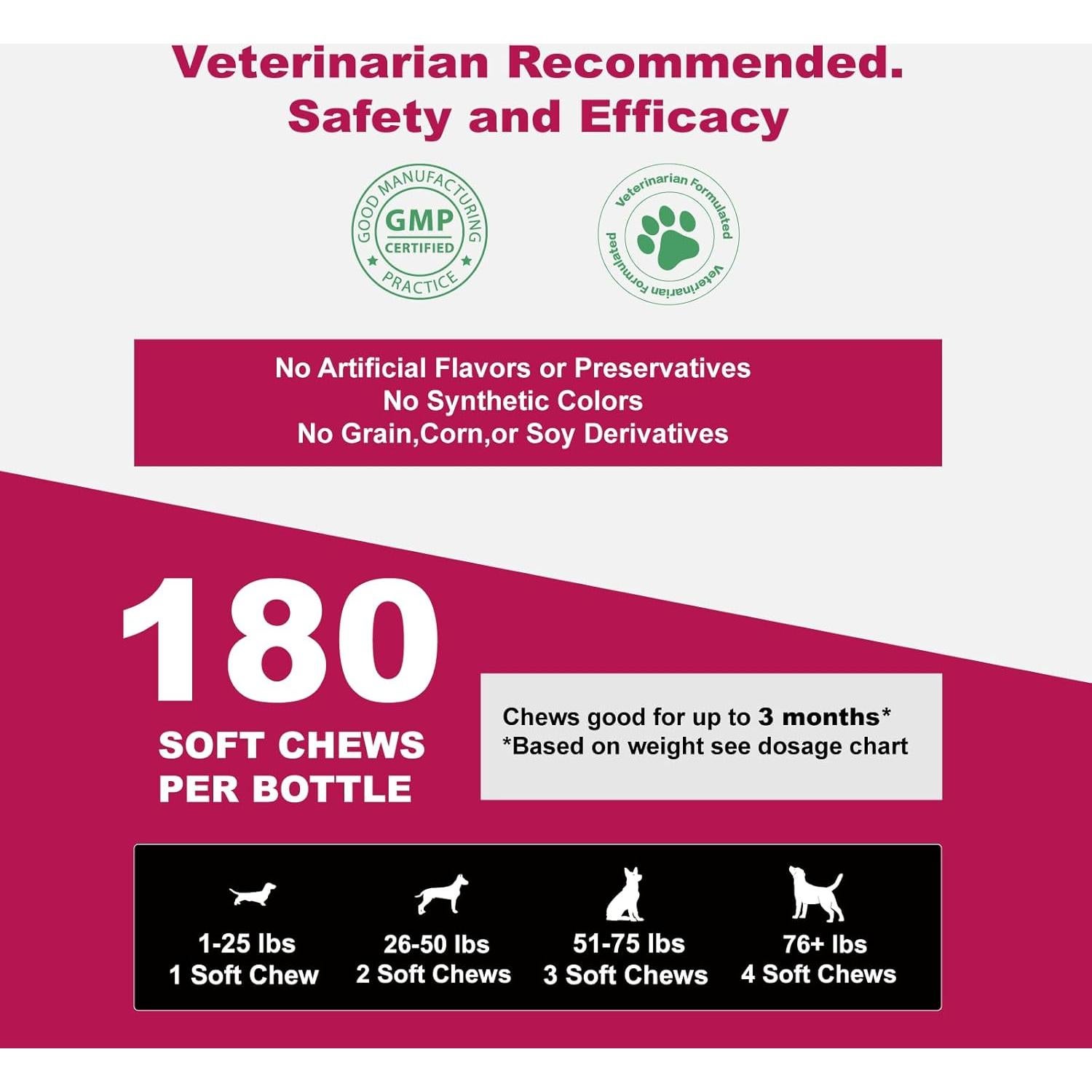 Suplemento Articular para Perros VEELOT 180 Masticables Sabor Pollo