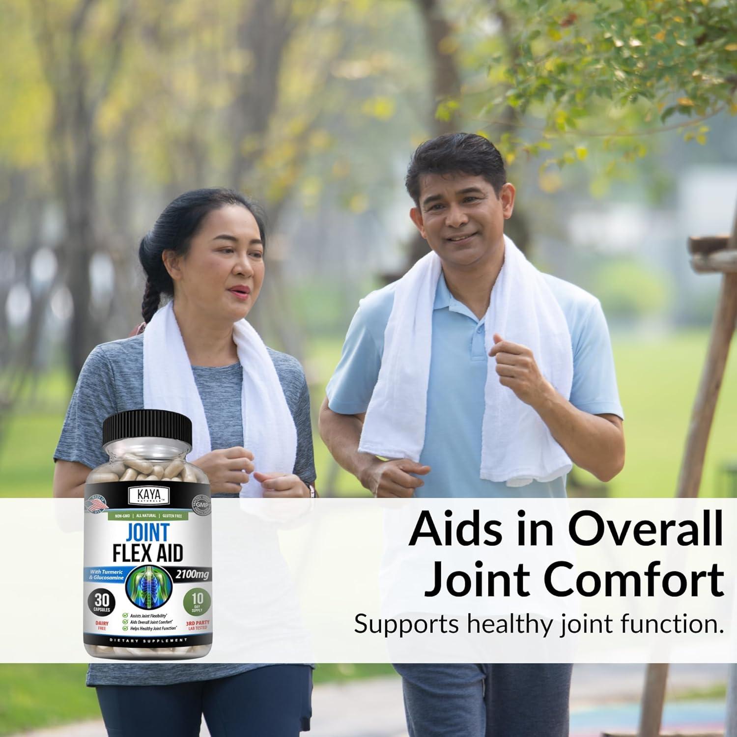 Suplemento de Movilidad Kaya Naturals - Cápsulas de Cúrcuma y Glucosamina - 30 Unidades