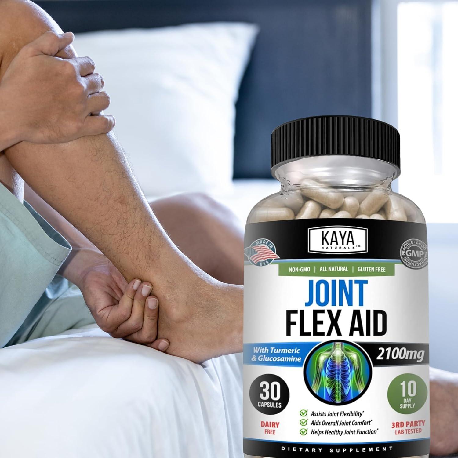 Suplemento de Movilidad Kaya Naturals - Cápsulas de Cúrcuma y Glucosamina - 30 Unidades