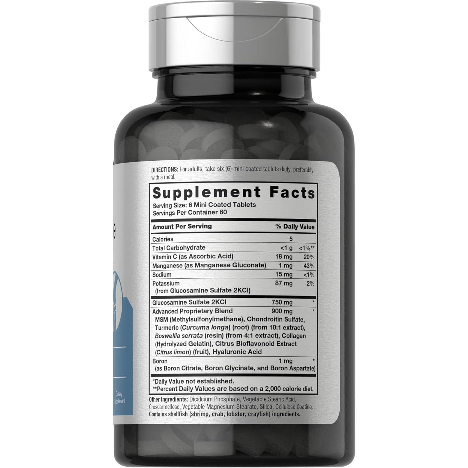 Suplemento Glucosamina Condroitina MSM Horbaach 360 Tabletas