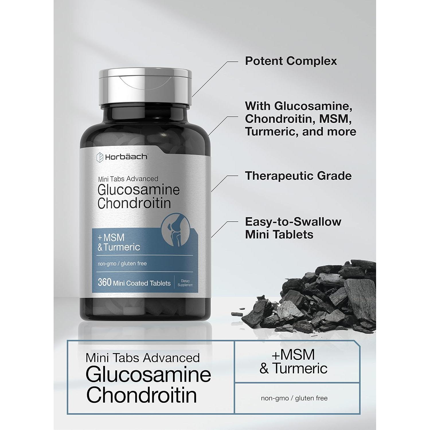 Suplemento Glucosamina Condroitina MSM Horbaach 360 Tabletas