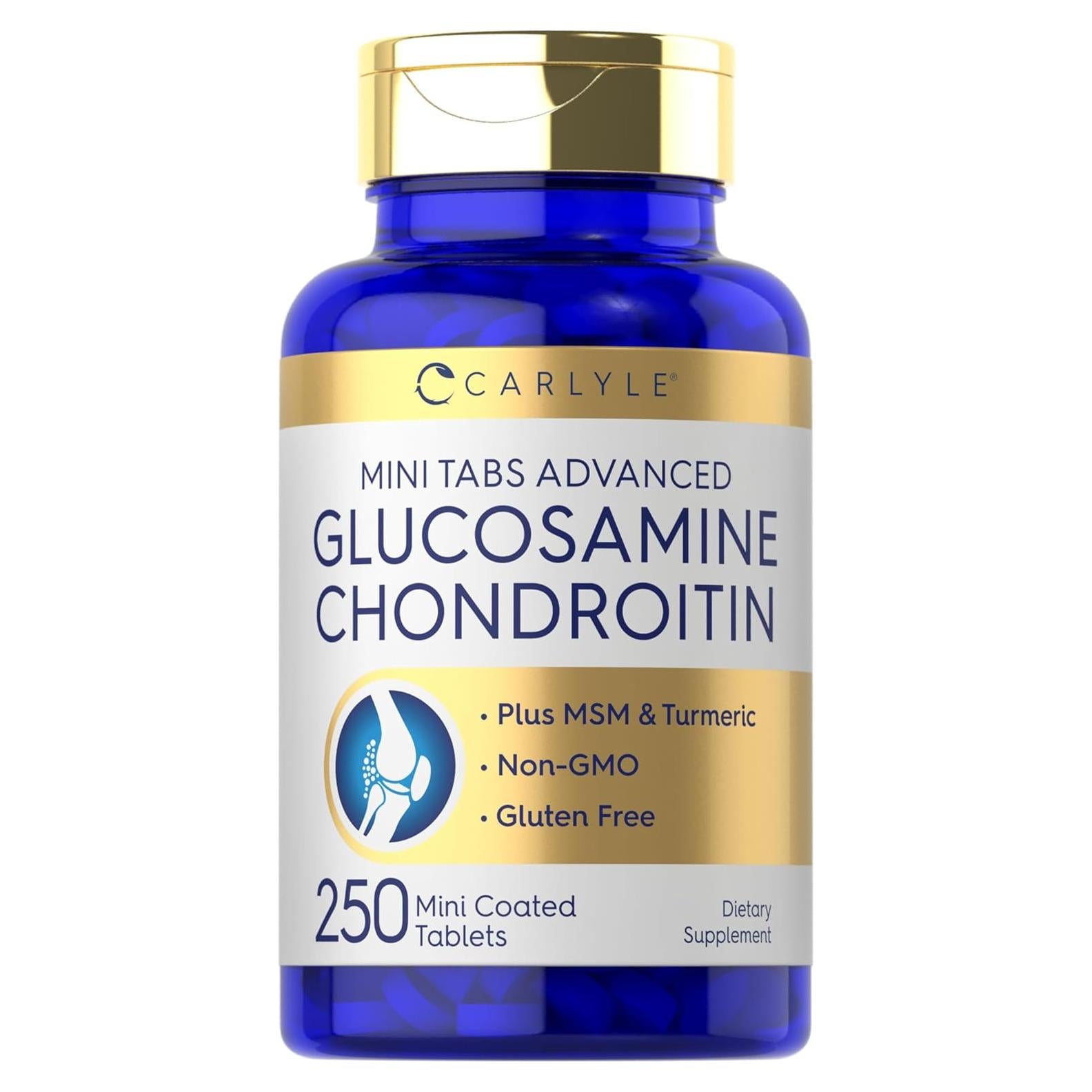 Carlyle Glucosamina Condroitina MSM 250 Mini Tabletas Sin Gluten