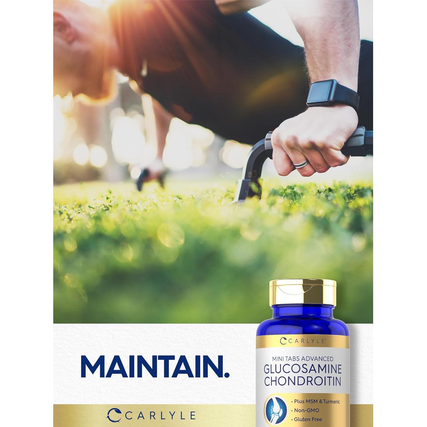 Carlyle Glucosamina Condroitina MSM 250 Mini Tabletas Sin Gluten