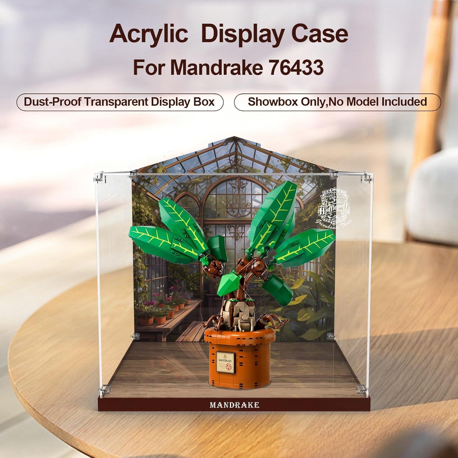 Caja de Exhibición Acrílica NAOCARD para Planta Mandrágora Lego 76433