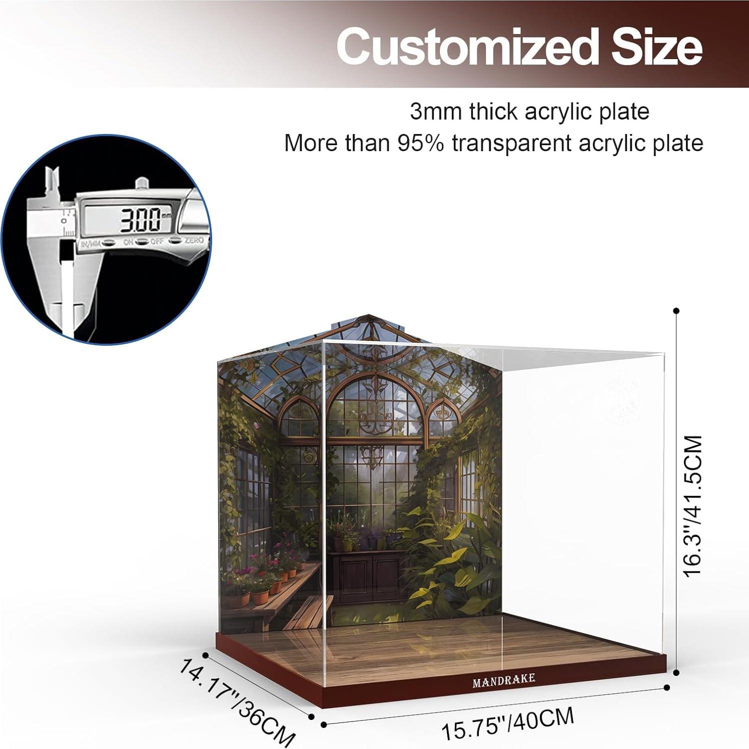 Caja de Exhibición Acrílica NAOCARD para Planta Mandrágora Lego 76433