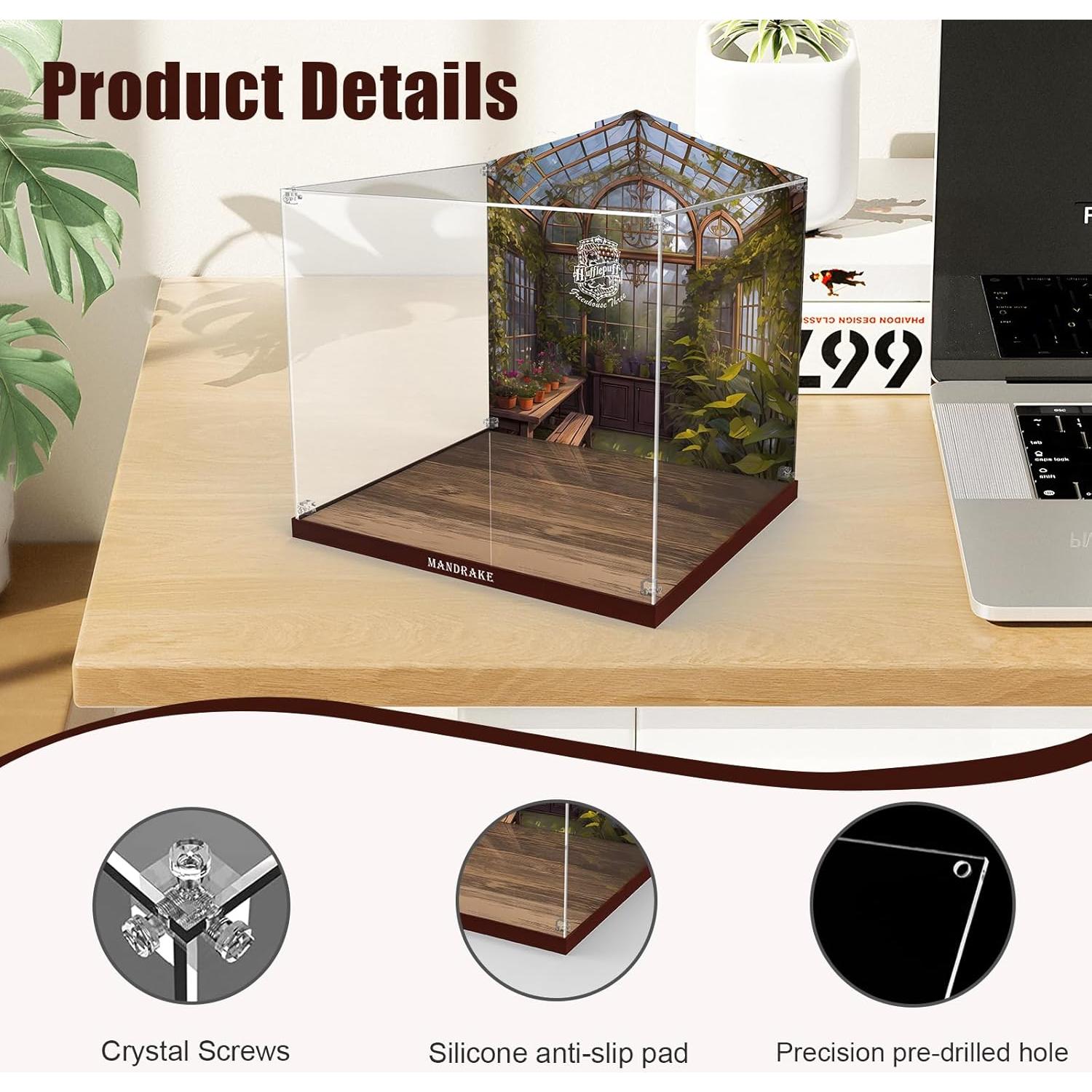 Caja de Exhibición Acrílica NAOCARD para Planta Mandrágora Lego 76433