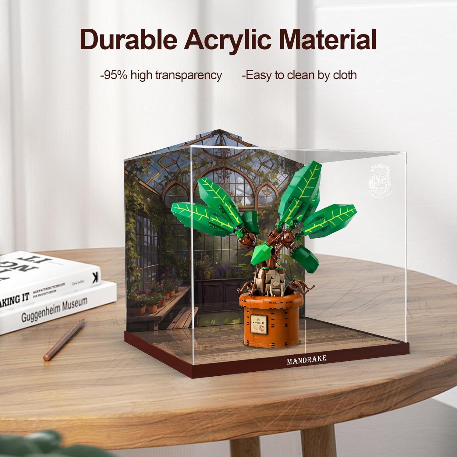 Caja de Exhibición Acrílica NAOCARD para Planta Mandrágora Lego 76433
