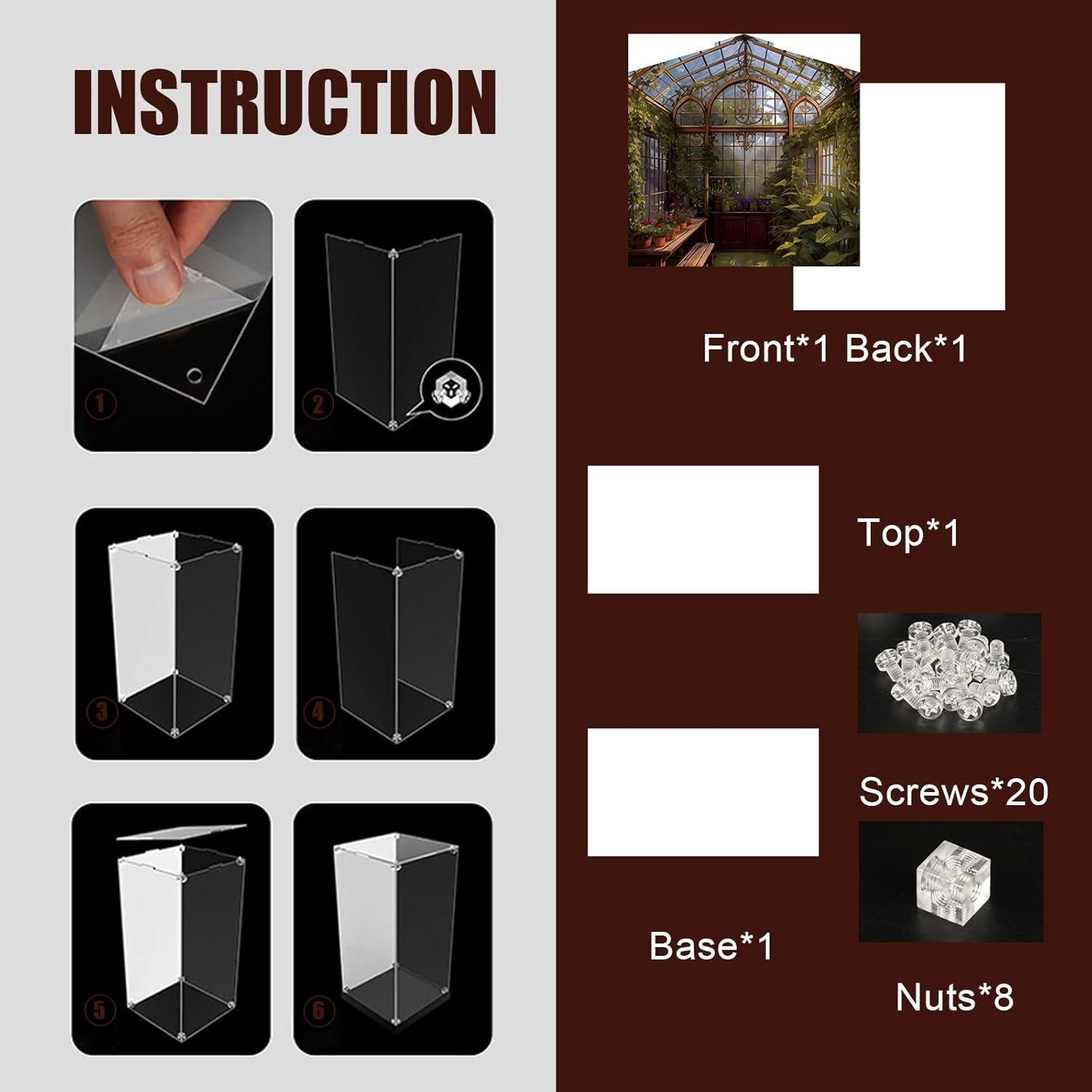 Caja de Exhibición Acrílica NAOCARD para Planta Mandrágora Lego 76433