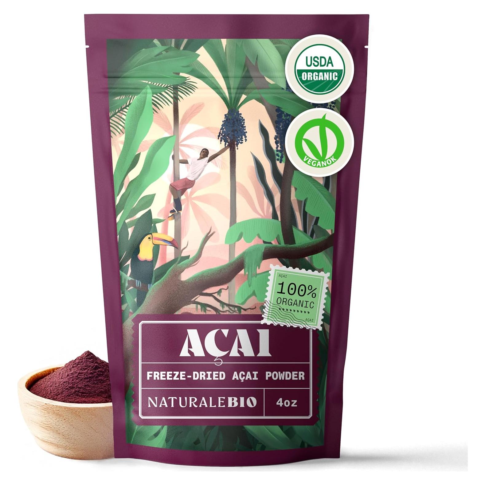 Polvo de Açaí Orgánico NaturaleBio 113.4g - Liofilizado