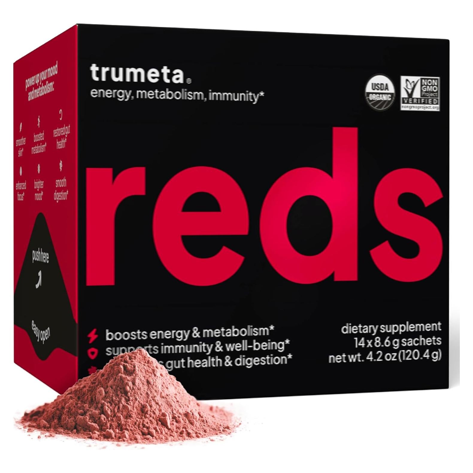 Paquete de Polvo Superalimento Rojo Orgánico Trumeta - 14 Sobres