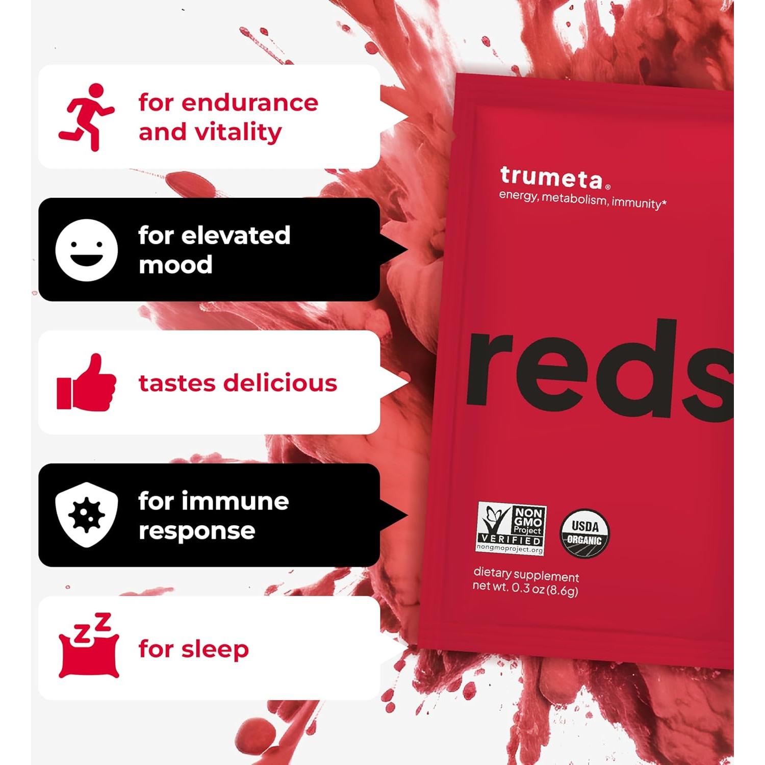 Paquete de Polvo Superalimento Rojo Orgánico Trumeta - 14 Sobres