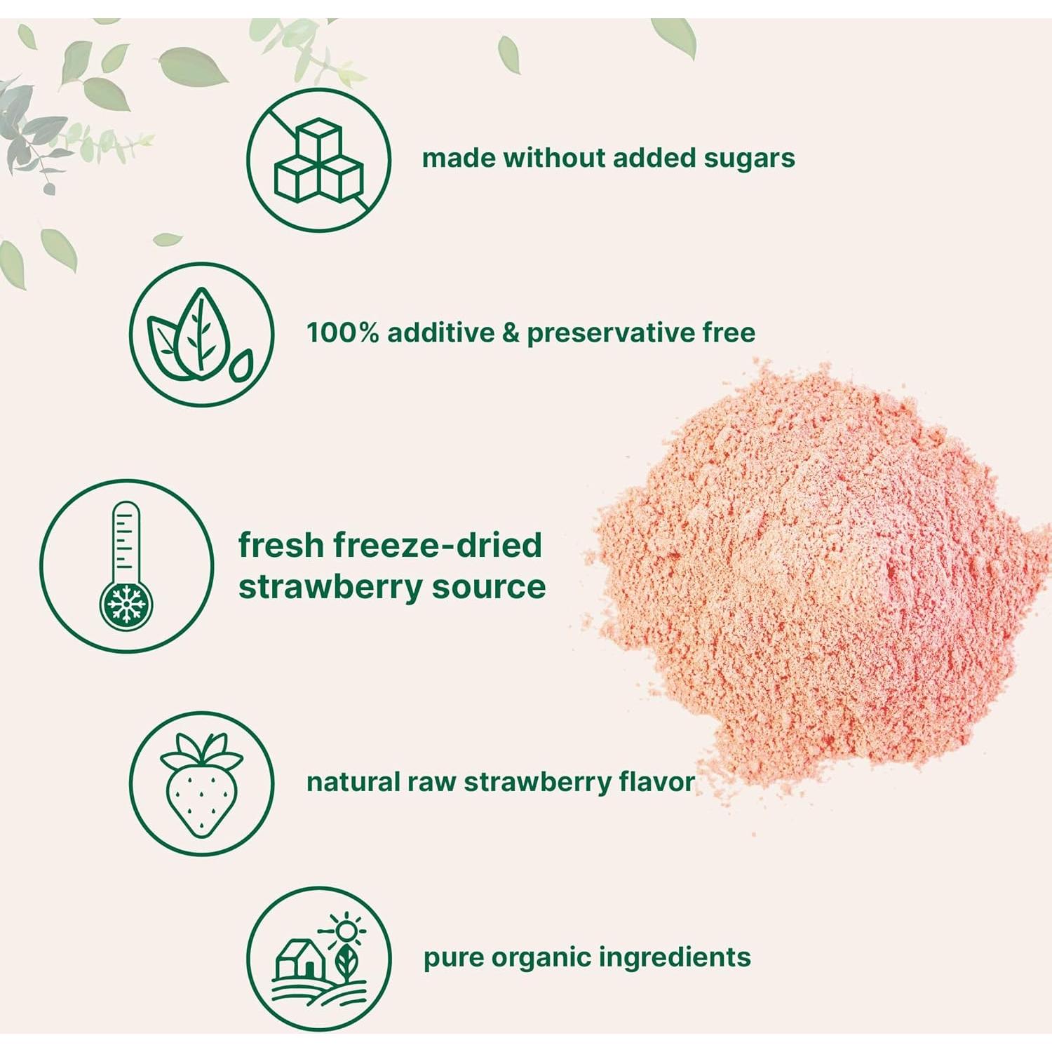 Polvo de Fresa Orgánica Micro Ingredients 0.45 kg Sin Azúcar