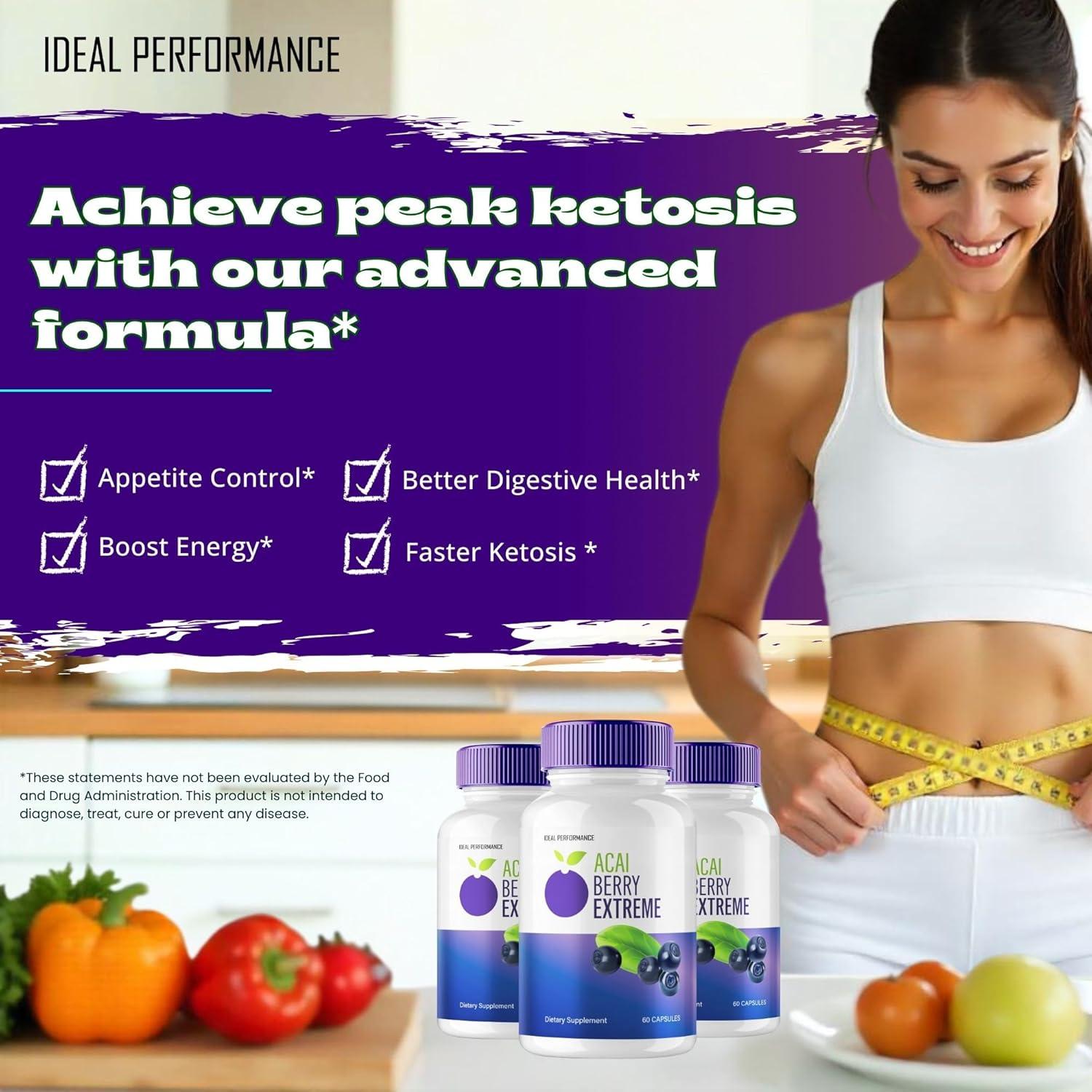 Cápsulas Acai Berry Extreme Keto 100% Naturales - 255g