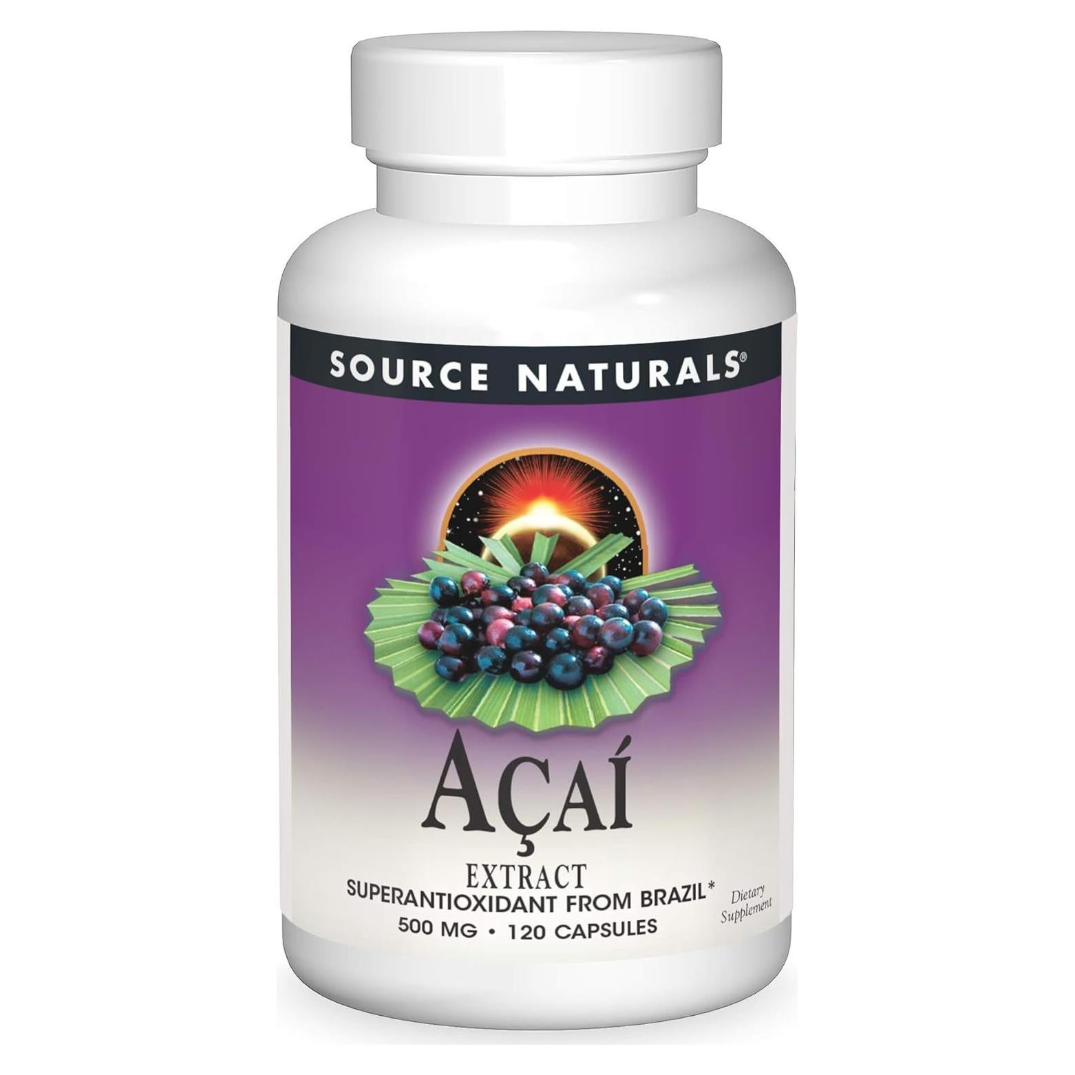 Extracto de Acai Source Naturals 500 mg 120 Cápsulas Antioxidante