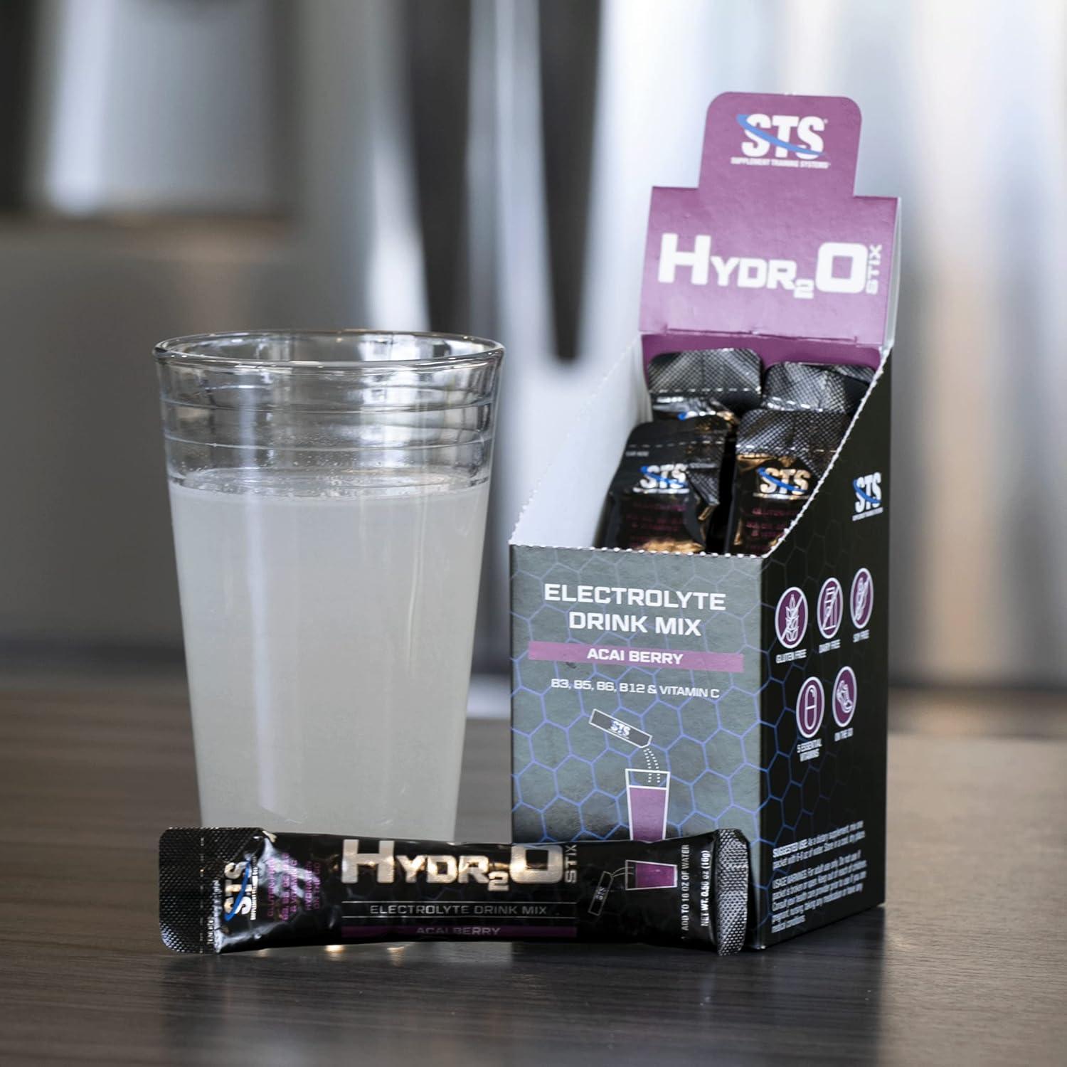 Paquete de Polvo Hidratante STS Hydro Stix Sabor Acai Berry - 10 Unidades