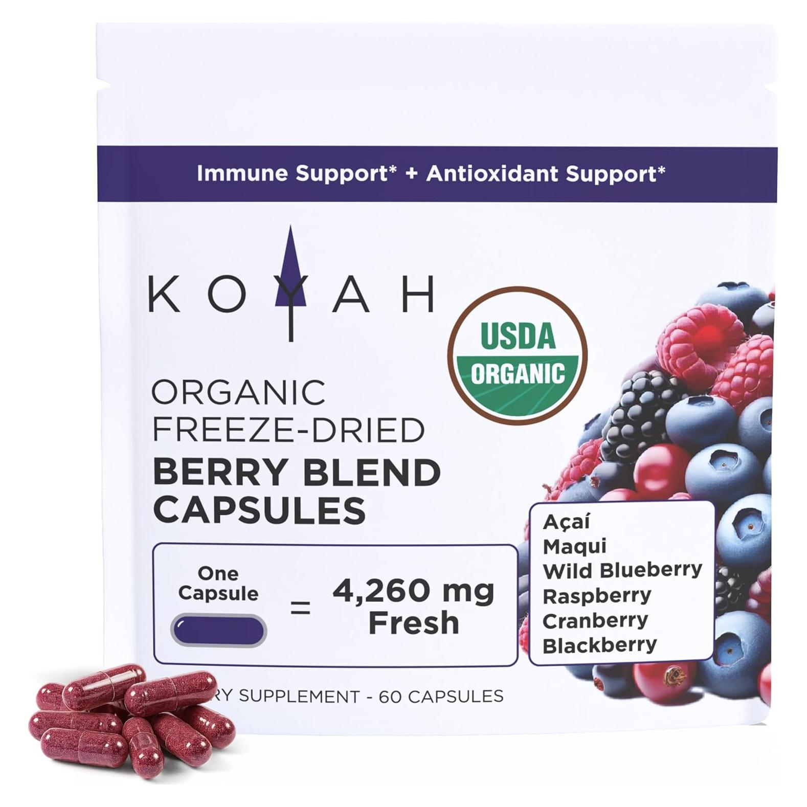 Cápsulas de Mezcla de Bayas Orgánicas KOYAH - 60 Unidades