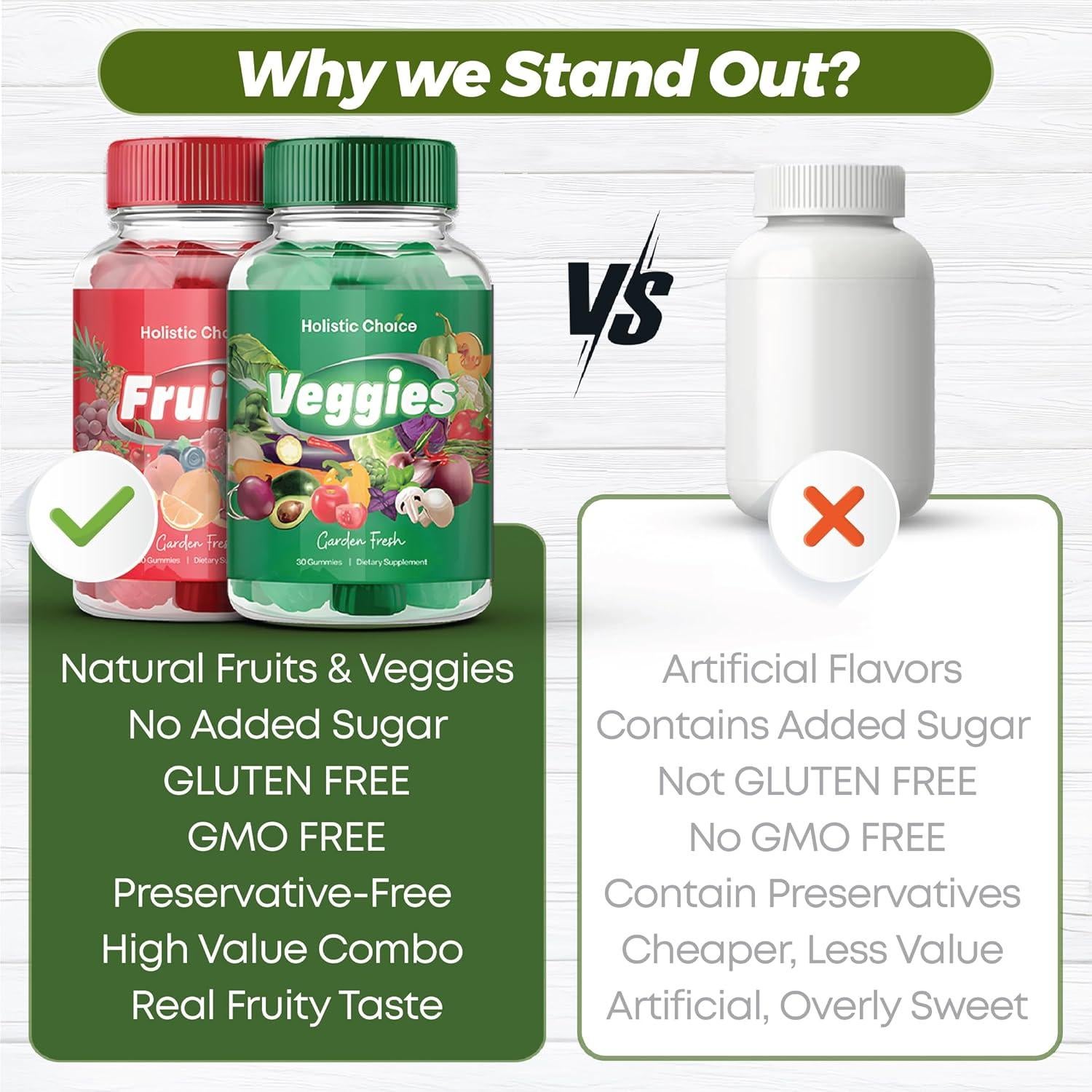 Gomitas de Frutas y Verduras Holistic Choice - 60 gomitas