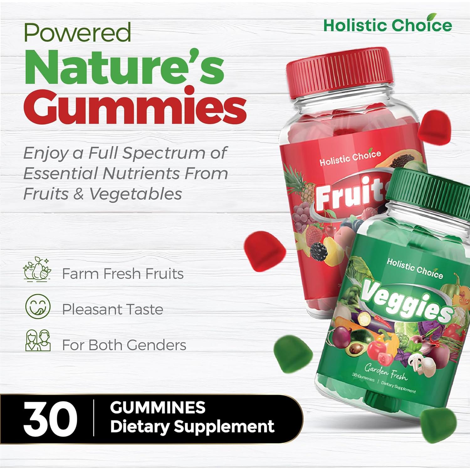 Gomitas de Frutas y Verduras Holistic Choice - 60 gomitas