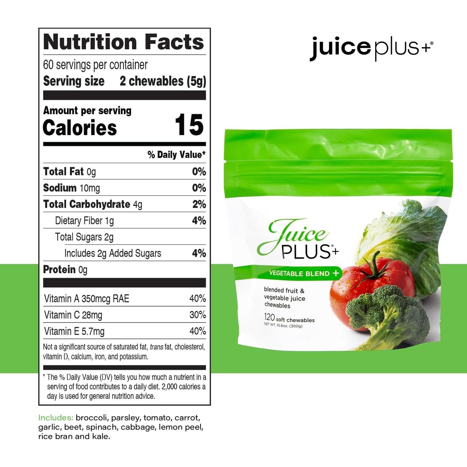 Gominolas Juice Plus+ Veganas de Frutas y Verduras - 120 Unidades