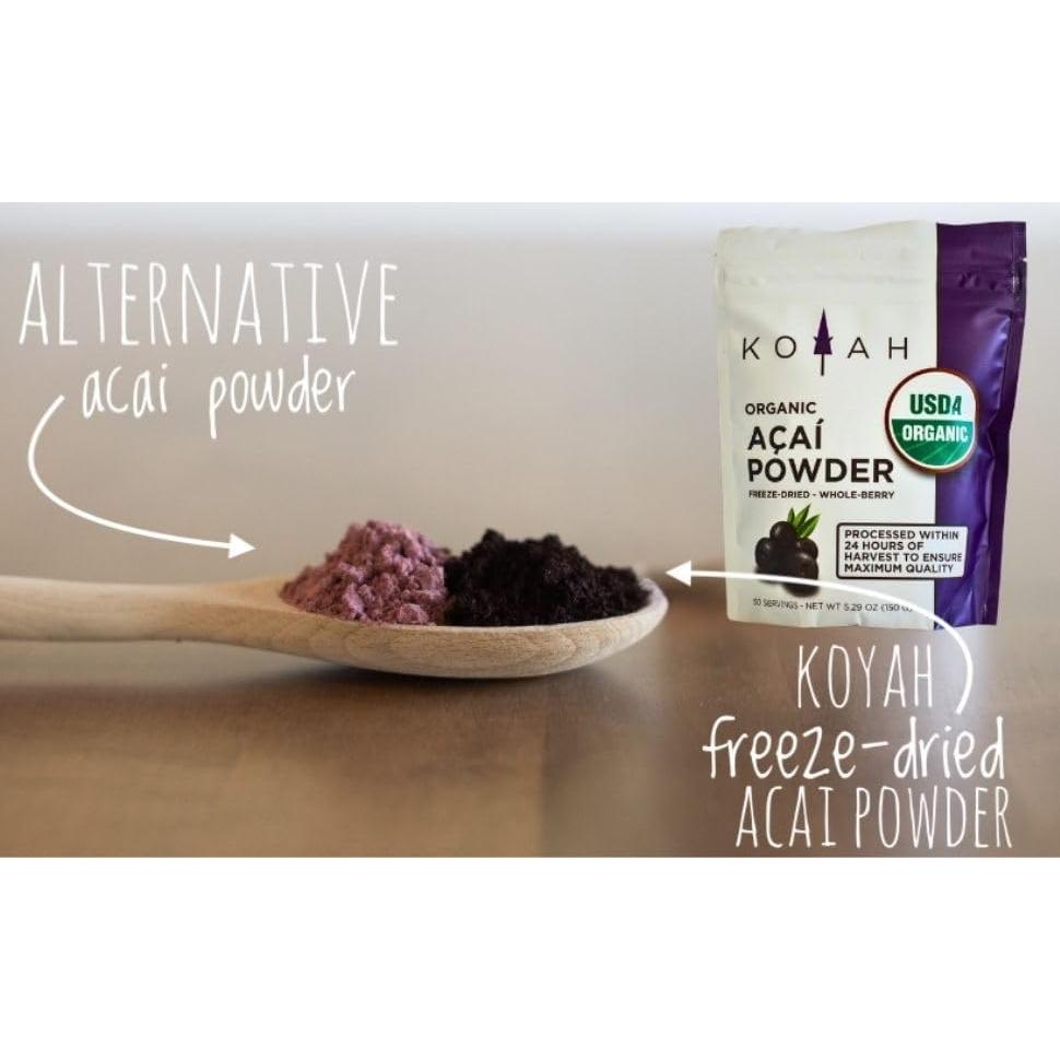 Polvo de Acai Orgánico KOYAH 150g - 50 Porciones Liofilizado