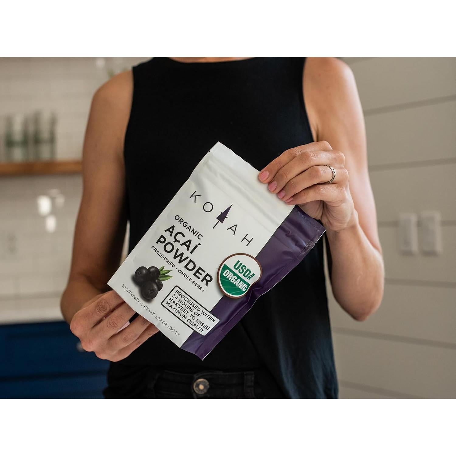 Polvo de Acai Orgánico KOYAH 150g - 50 Porciones Liofilizado