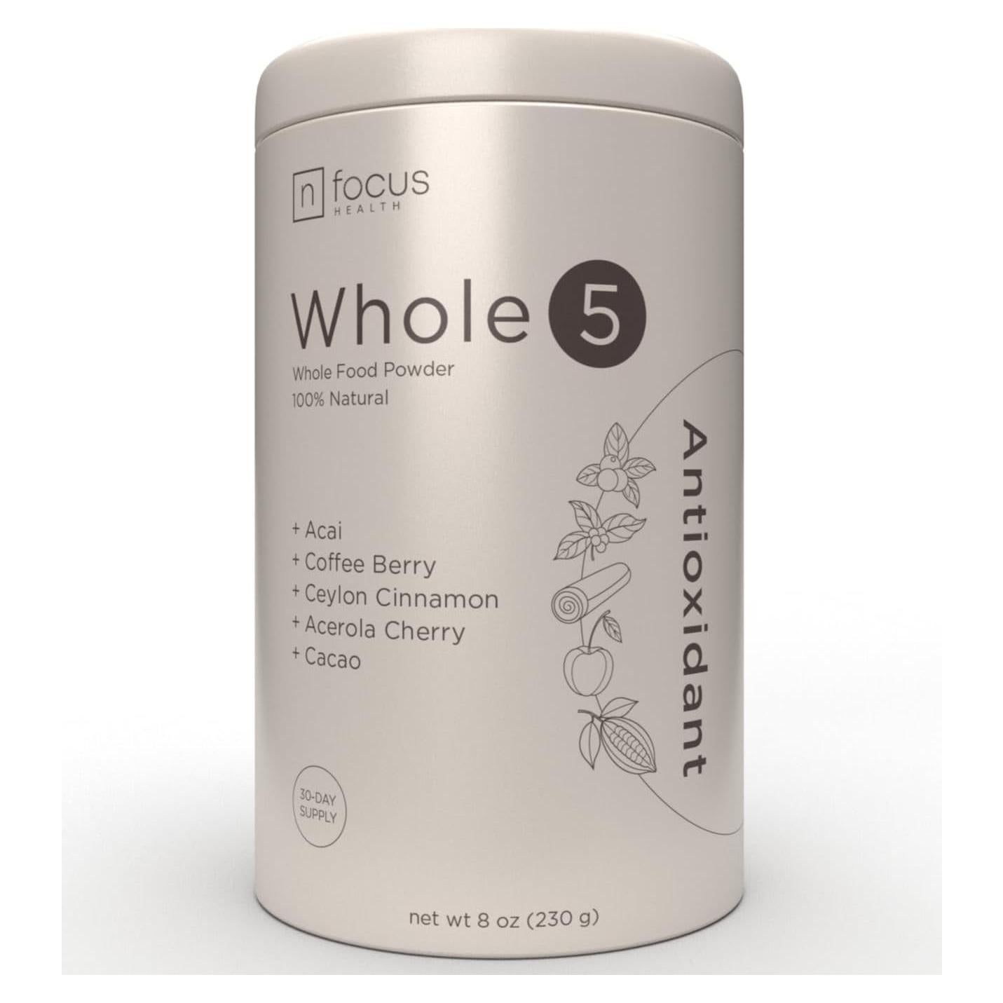 Whole5 Polvo de Superalimento Antioxidante 450g - Acai, Cacao, Canela