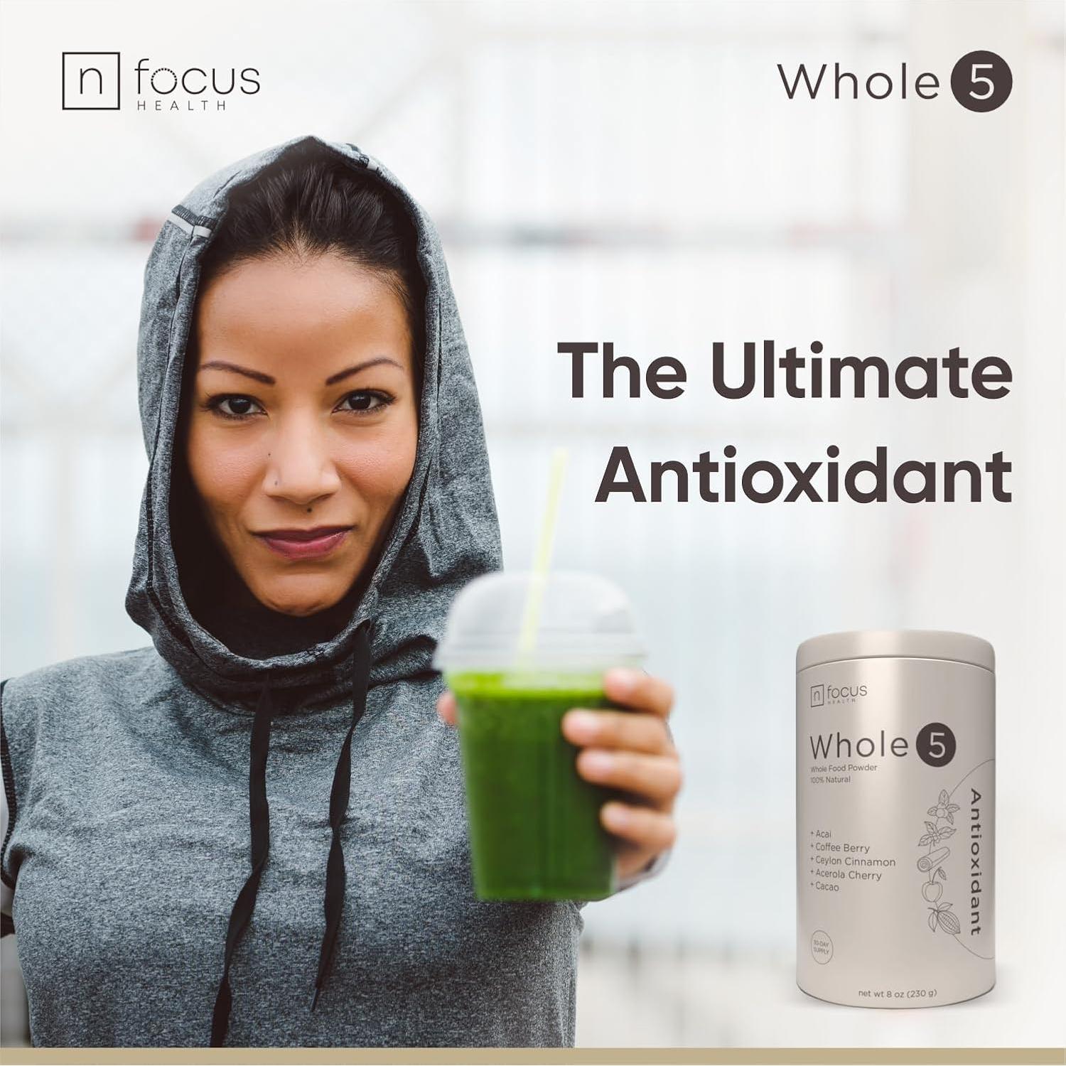 Whole5 Polvo de Superalimento Antioxidante 450g - Acai, Cacao, Canela