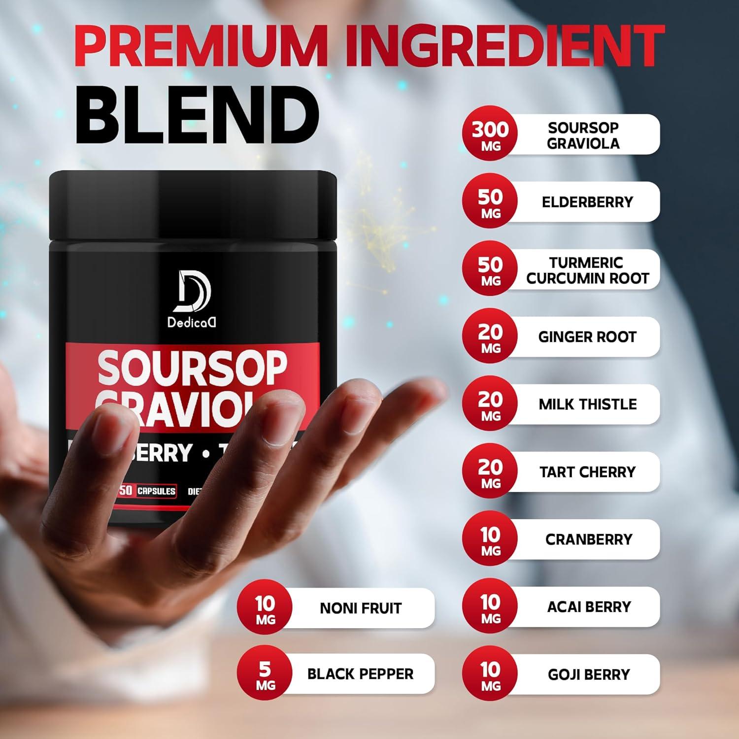 Cápsulas de Graviola Dedicad - 100 Cápsulas - Apoyo Inmunidad