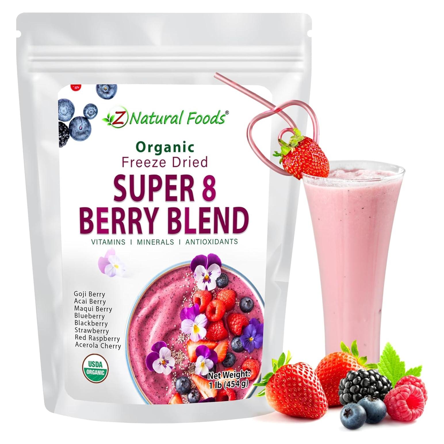 Polvo de Bayas Deshidratadas Orgánicas Z Natural Foods 453g