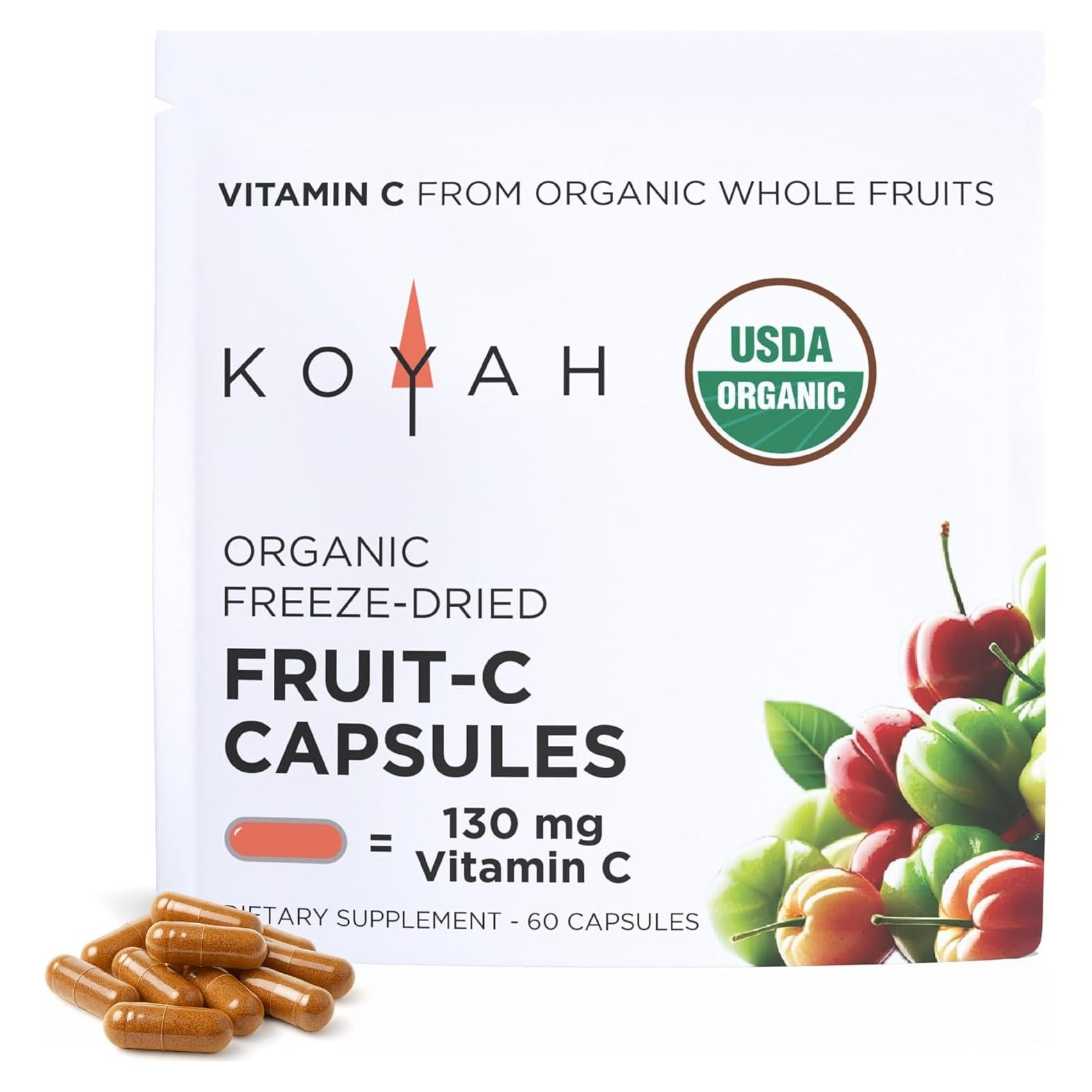 Cápsulas Orgánicas de Vitamina C KOYAH - 60 Unidades - 130 mg