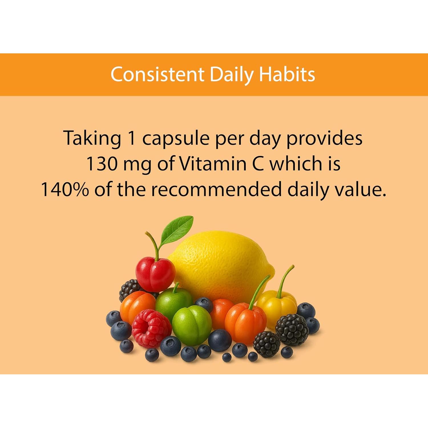 Cápsulas Orgánicas de Vitamina C KOYAH - 60 Unidades - 130 mg