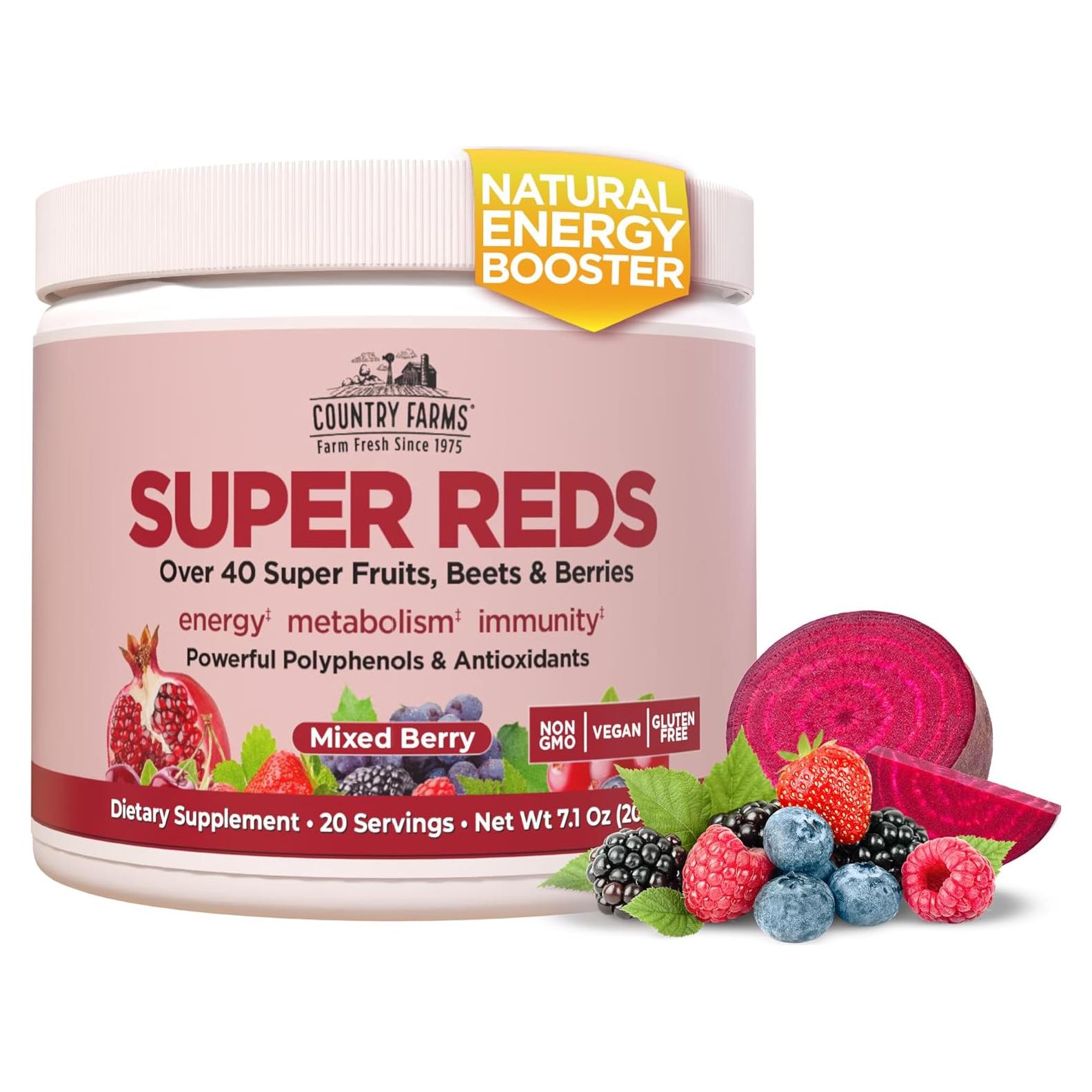 Country Farms Super Reds 200g - Superalimento Antioxidante Sabor Bayas