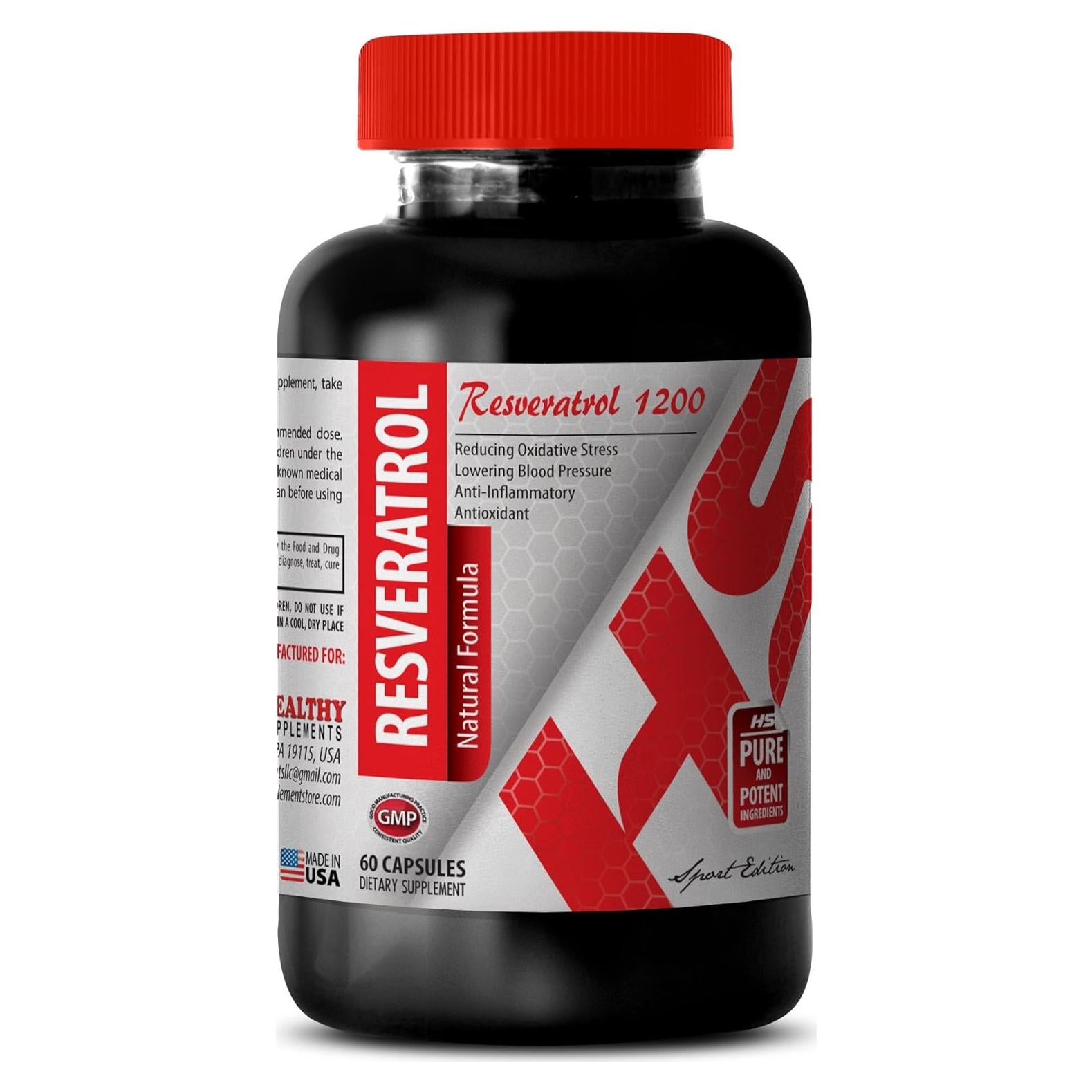 Suplemento de Resveratrol Orgánico 1Bot - 85g - Cápsulas