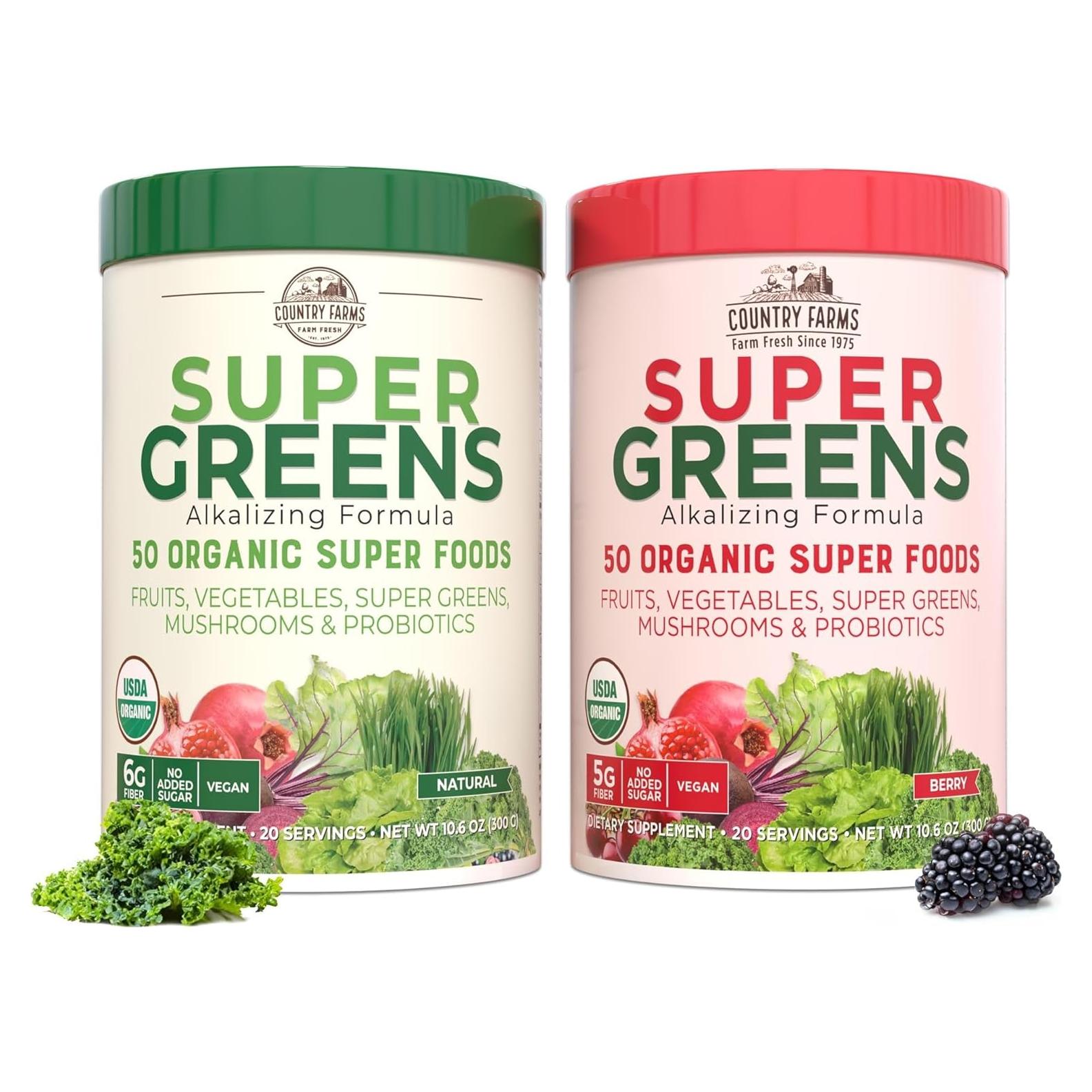 Super Greens Country Farms 50 Superalimentos Orgánicos 40 Porciones