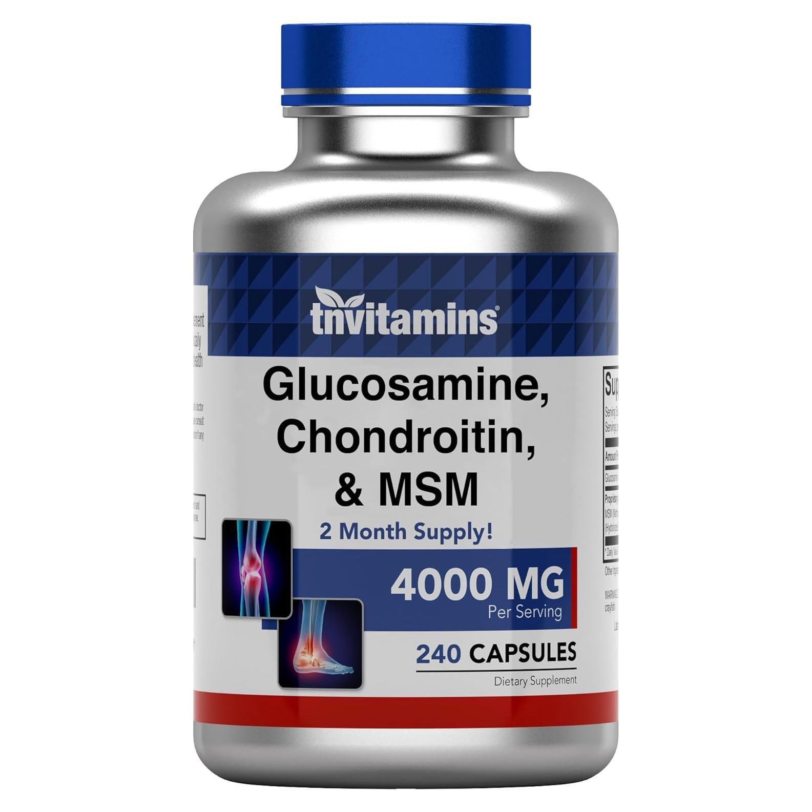 Suplemento Articular TNVitamins Glucosamina 4000 mg 240 Cápsulas