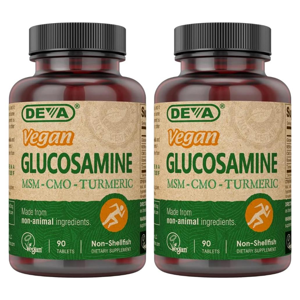 Suplemento Vegano de Glucosamina MSM CMO Cúrcuma 90 Tabletas