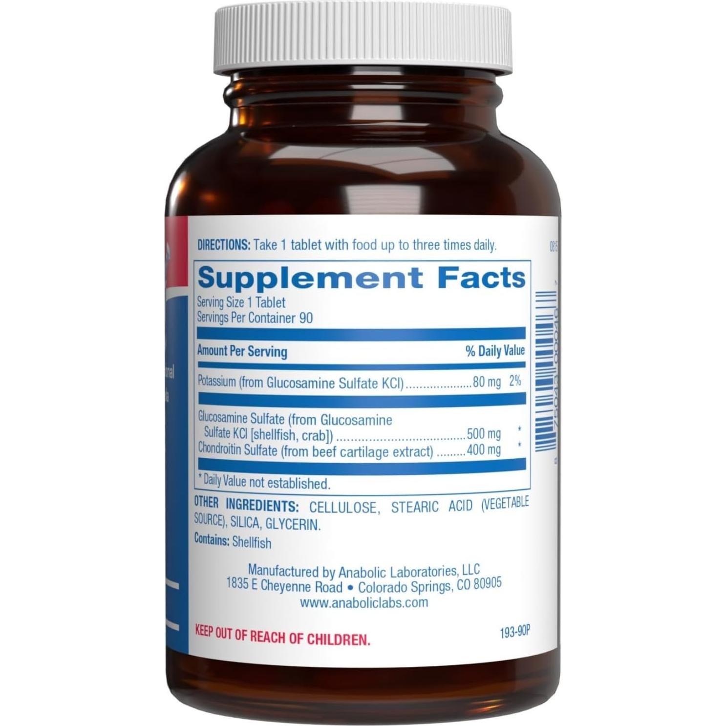 Suplemento de Glucosamina y Condroitina Anabolic Labs 90 Días