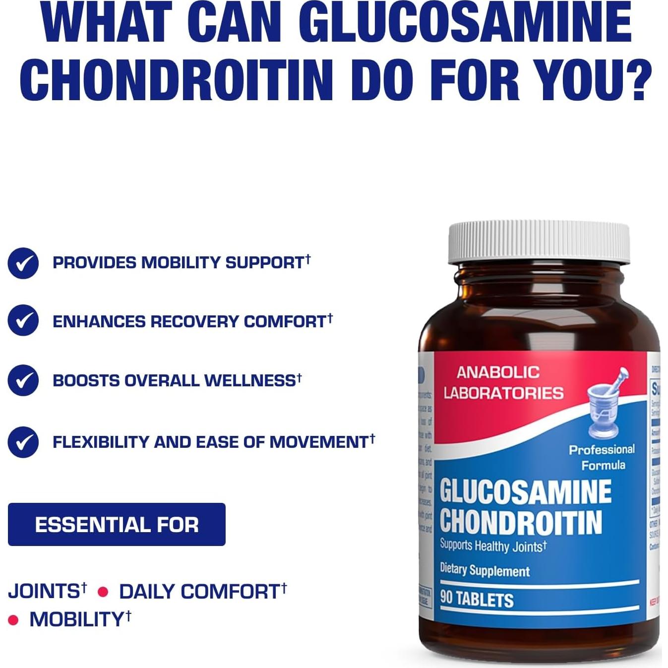 Suplemento de Glucosamina y Condroitina Anabolic Labs 90 Días