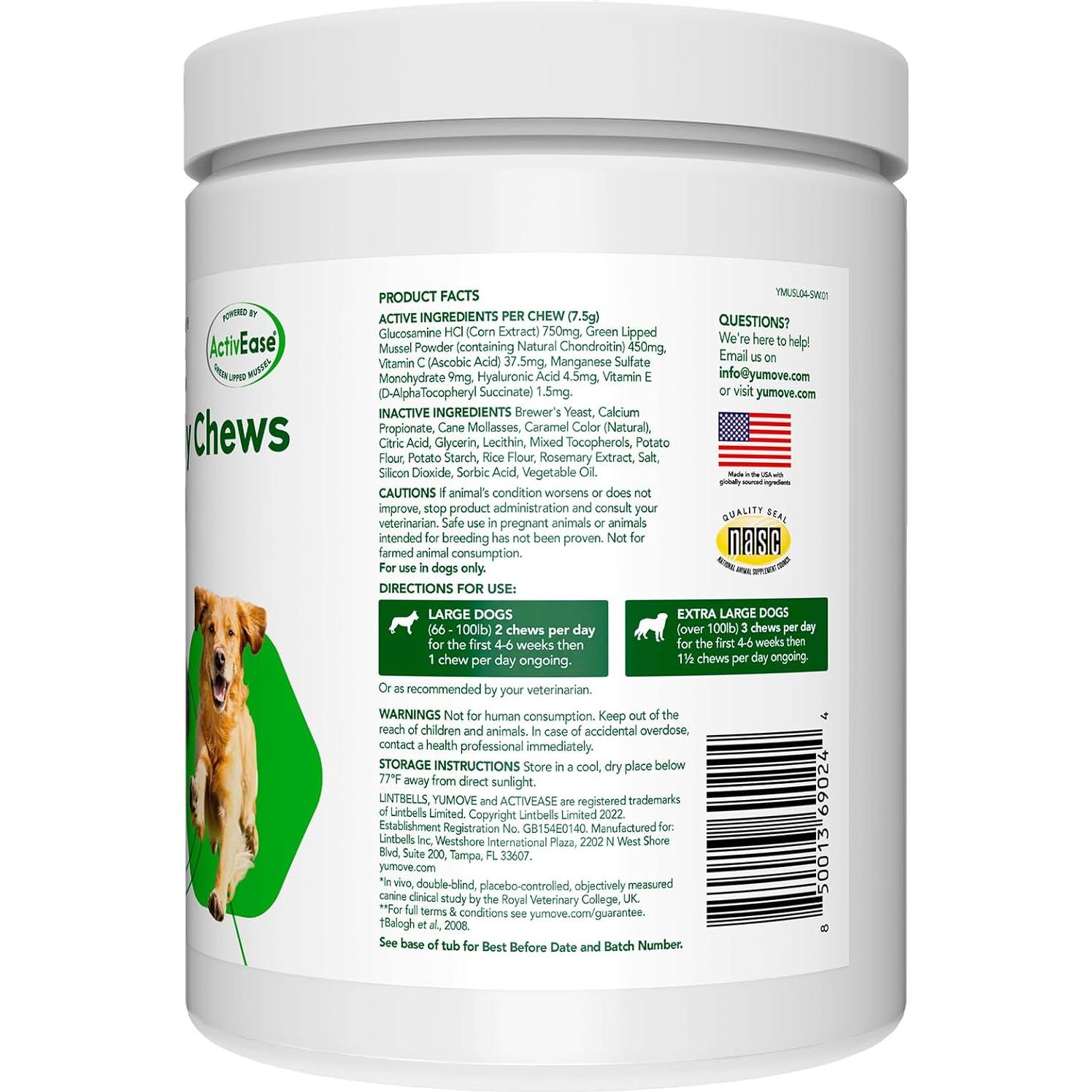 Suplemento Articular YuMOVE para Perros Grandes - 60 Masticables