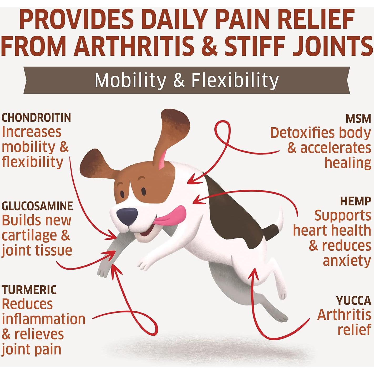 Suplemento de Caderas y Articulaciones para Perros Fur Belly - 120 Golosinas Naturales