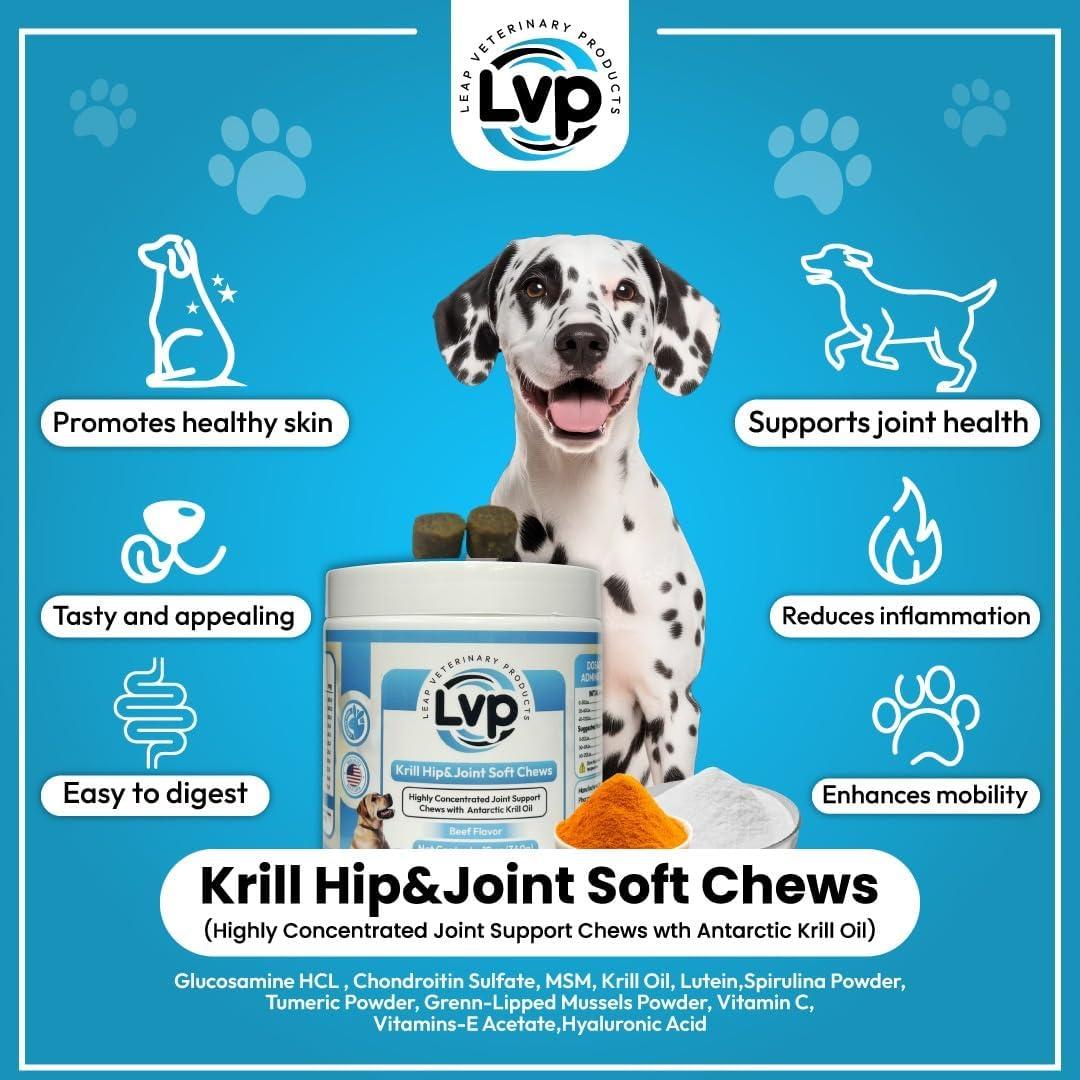 Suplemento Articular para Perros Leap - Galletas de Aceite de Krill y Glucosamina (90 unidades)
