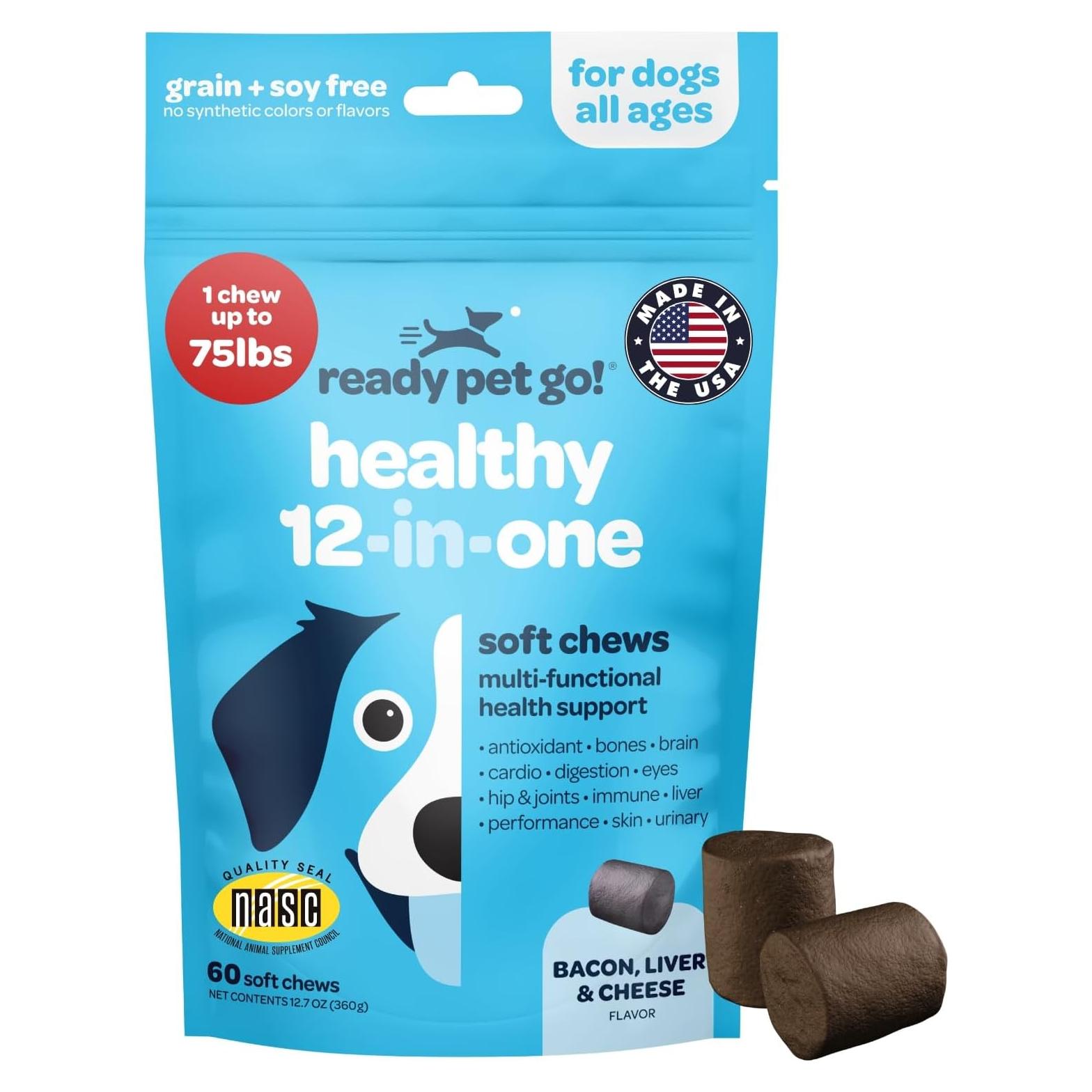 Multivitamina Completa 12-en-1 para Perros GrowveGo 60 Masticables