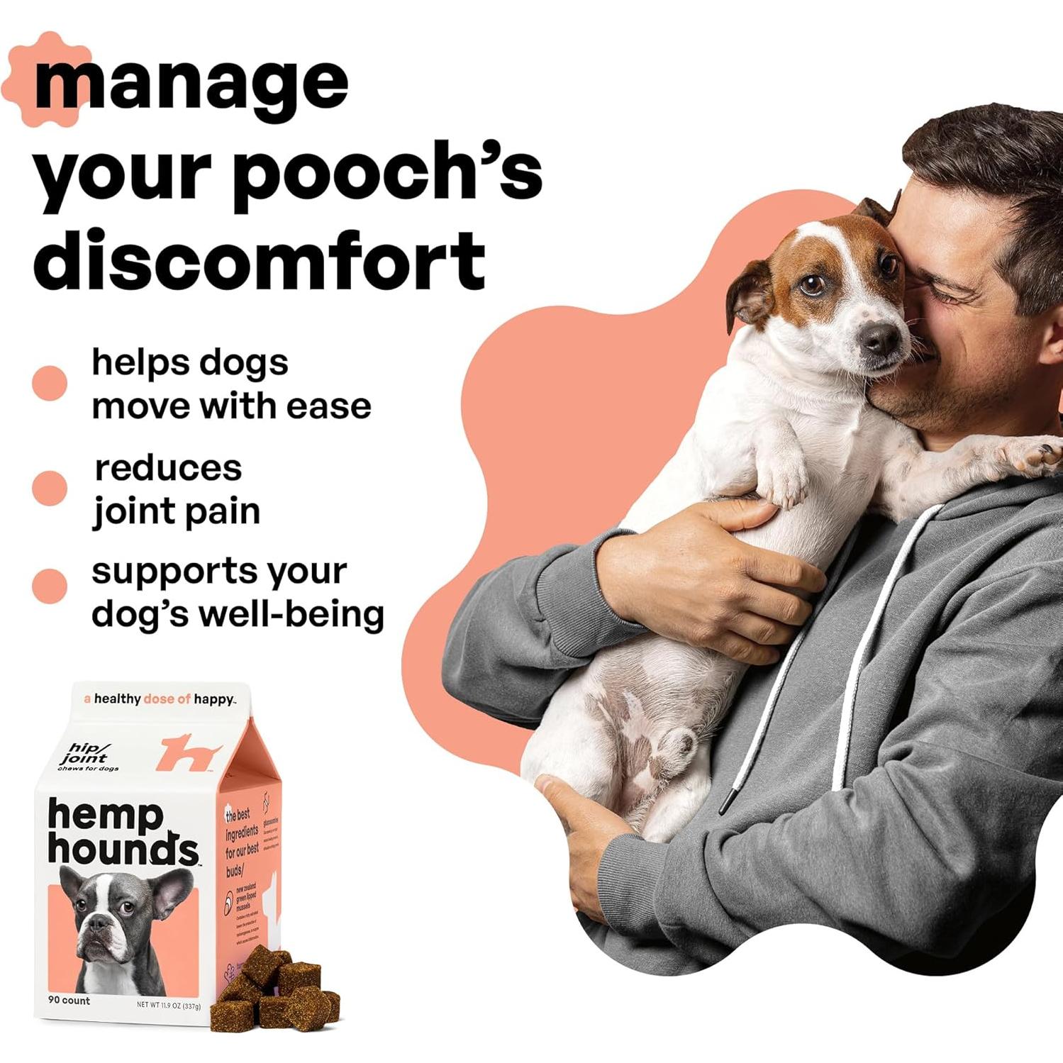 Suplemento para Articulaciones Perros Hemp Hounds 90 Masticables