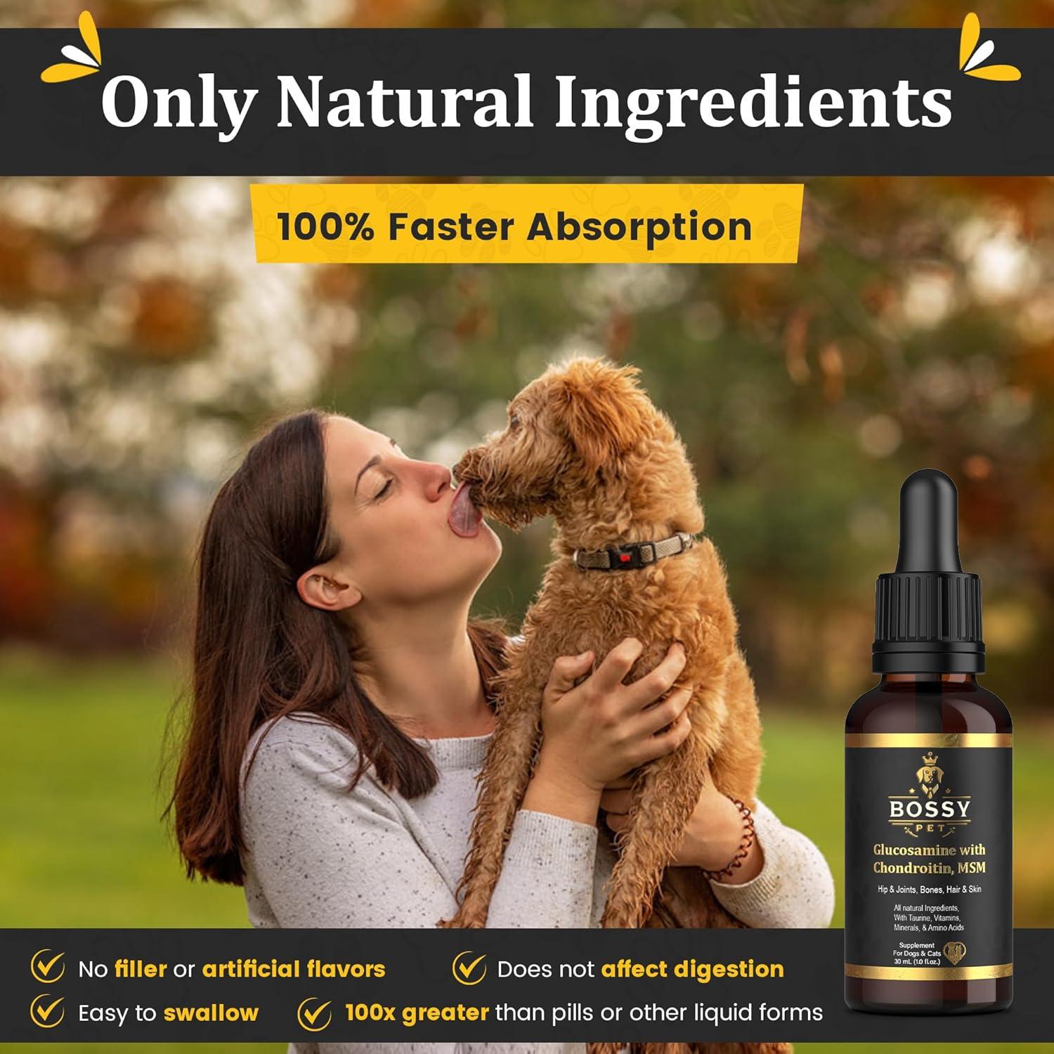 Suplemento Líquido de Glucosamina Bossy Pet 240ml - Articulaciones