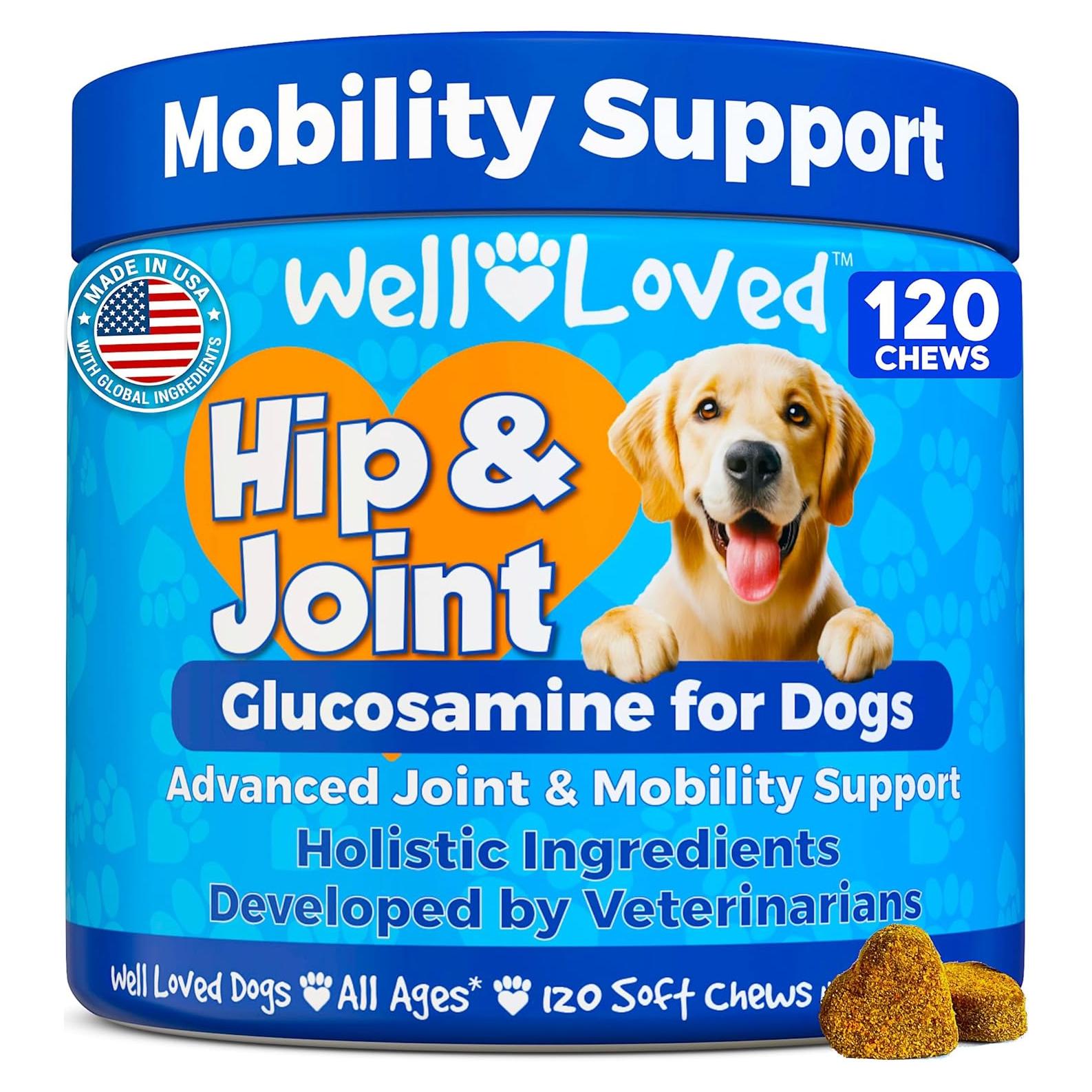 Suplemento Articular para Perros Bien Queridos - Glucosamina, 120 Masticables