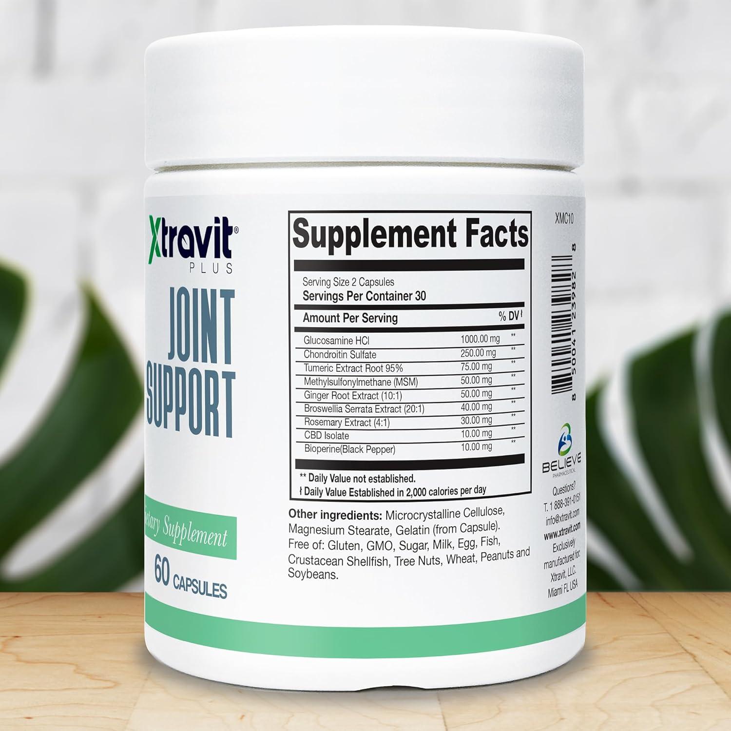 Suplemento Articular Xtravit con Glucosamina y Jengibre - 60 Cápsulas