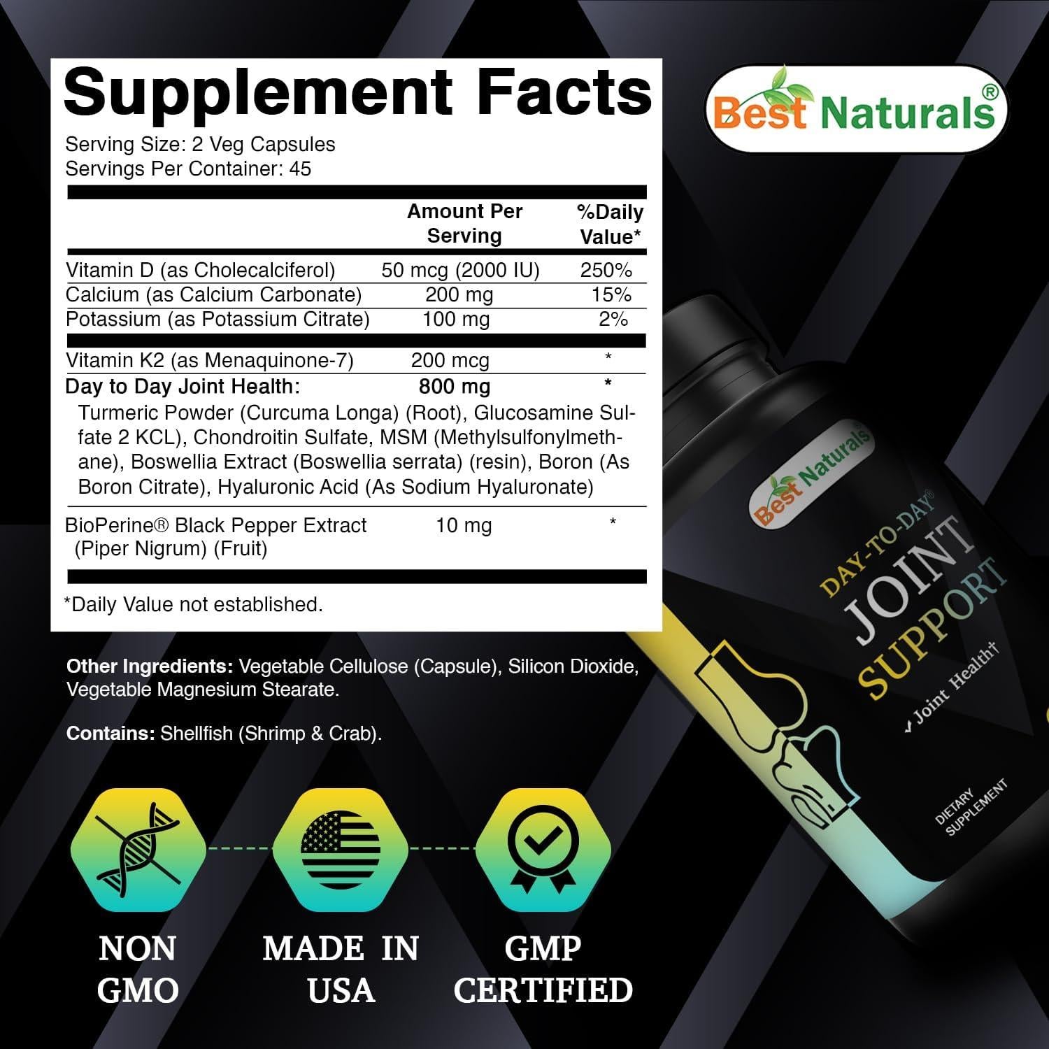 Suplemento Articular Vegano Mejor Naturales 90 Cápsulas